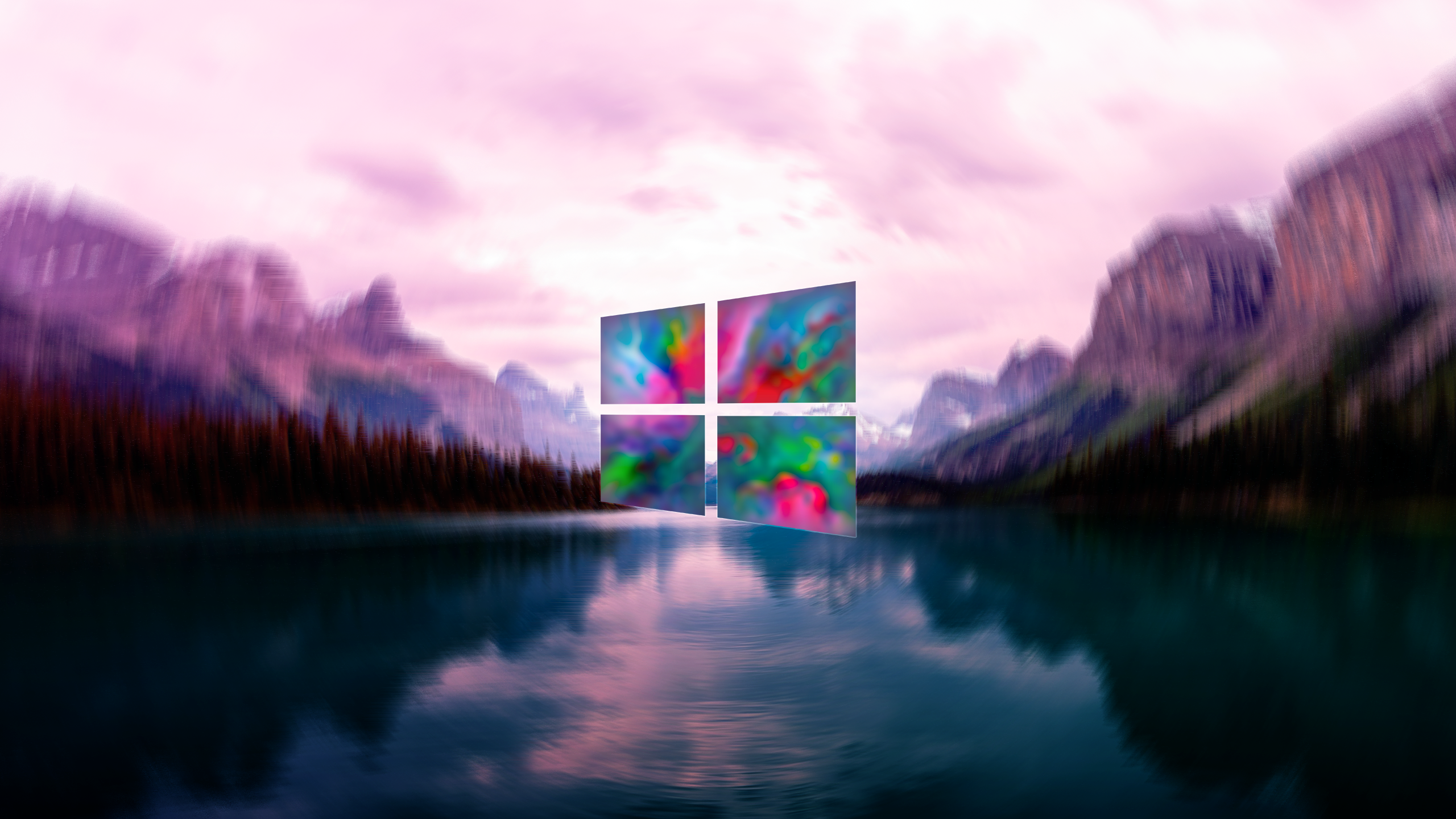 General 2560x1440 Microsoft Windows 10 logo digital art Jasper National Park Maligne Lake Canada photo manipulation