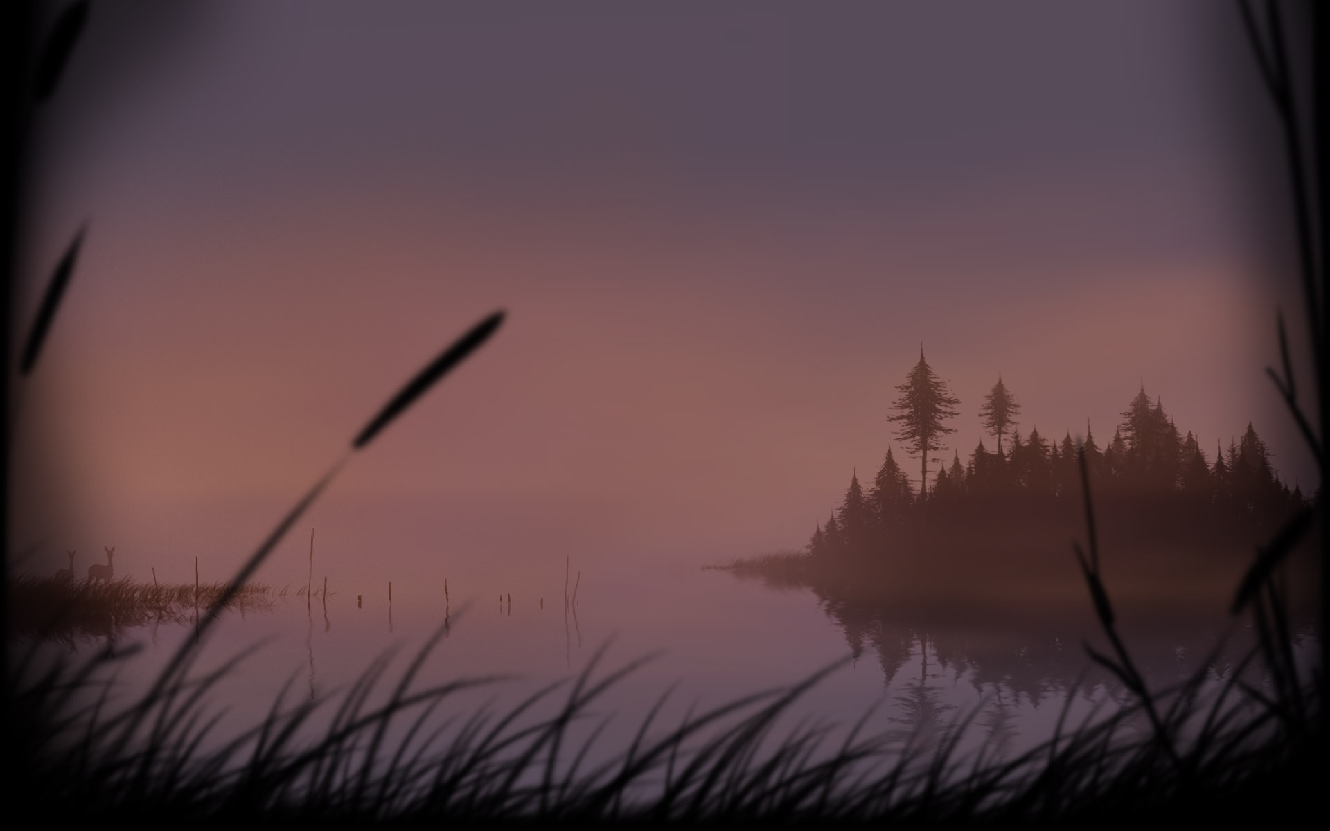 General 1920x1200 Unforeseen Incidents lake The Lake mist nature drawing