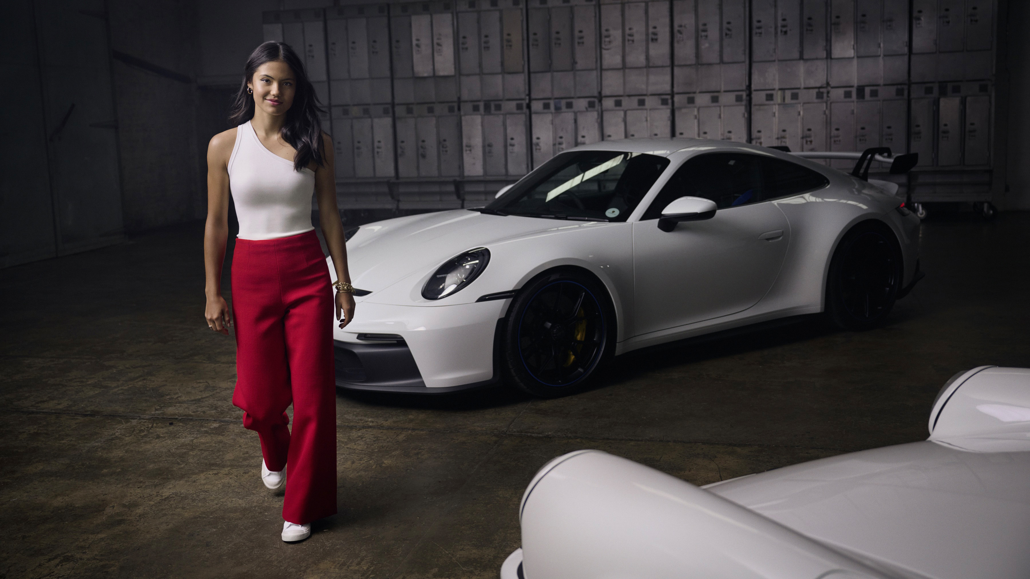 People 3600x2025 Emma Raducanu tennis British Porsche advertisements athletes women car women with cars celebrity