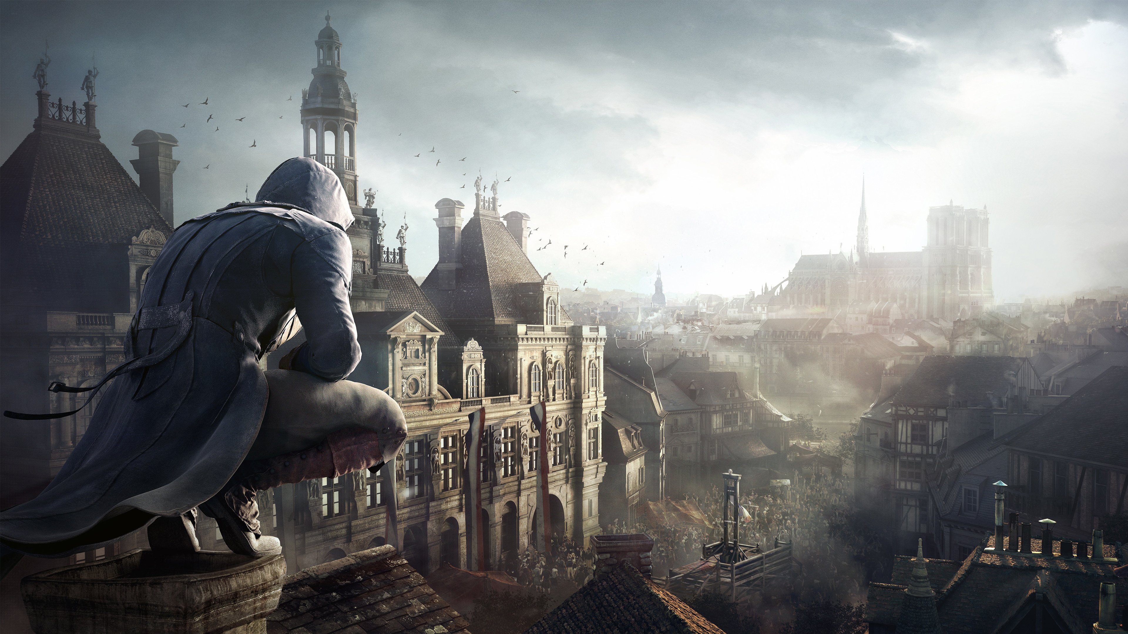 General 3840x2160 video game characters video games Assassin's Creed Arno Dorian Assassin's Creed: Unity guillotine French flag