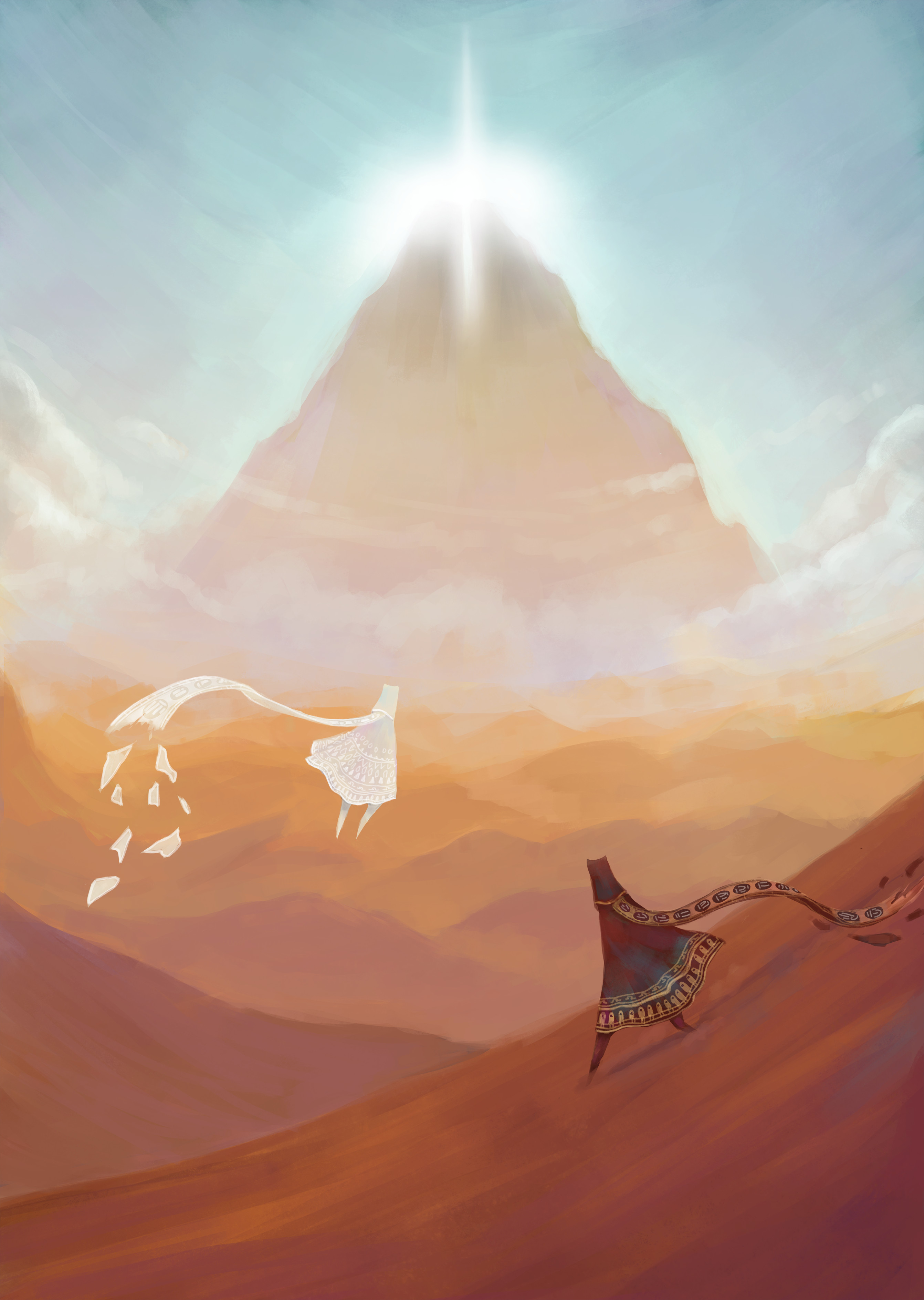 General 2684x3773 Veronica O'Neill digital art fantasy art Journey (game) desert sand mountains