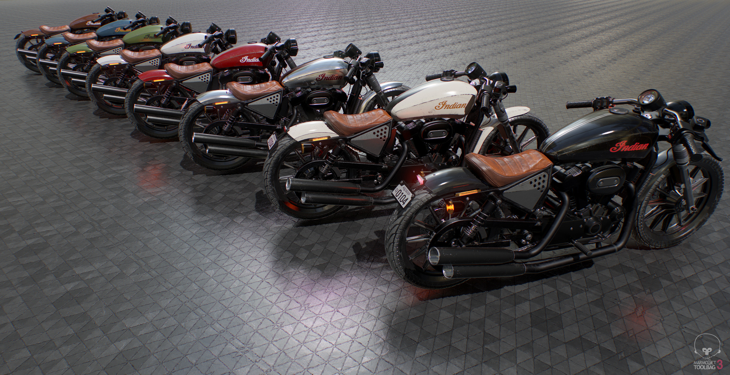General 2500x1286 Seungmin Kim digital art artwork motorcycle vehicle CGI Indian (brand)