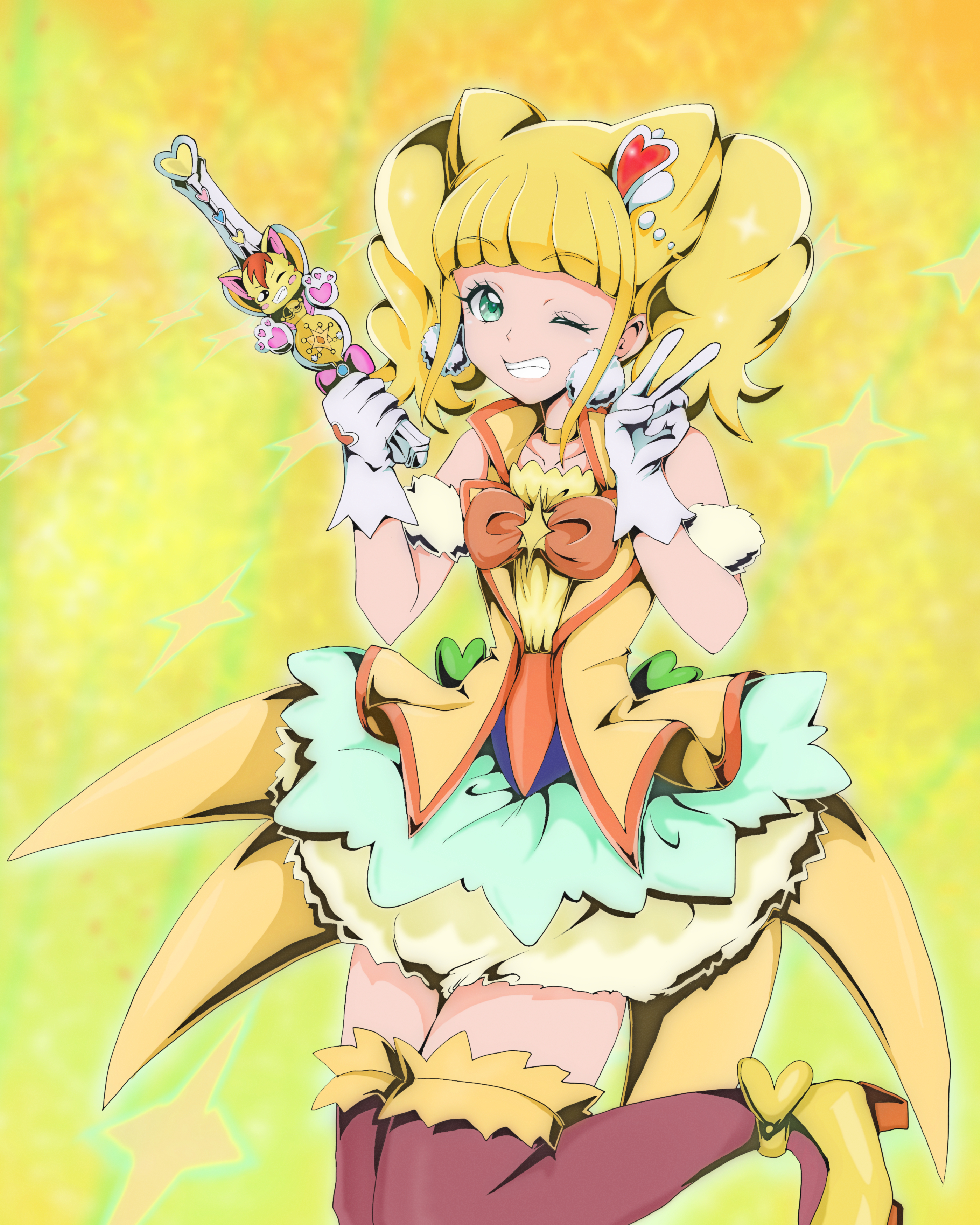 Anime 2800x3500 Pretty Cure Healin' Good ♥ Precure magical girls anime girls