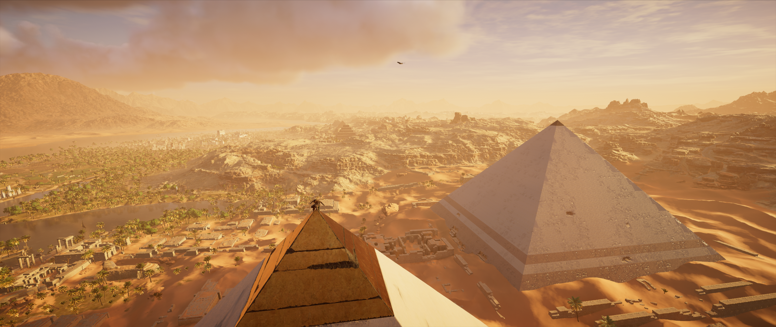General 2560x1080 Assassin's Creed: Origins Pyramids of Giza Egypt Bayek landscape video games PC gaming pyramid