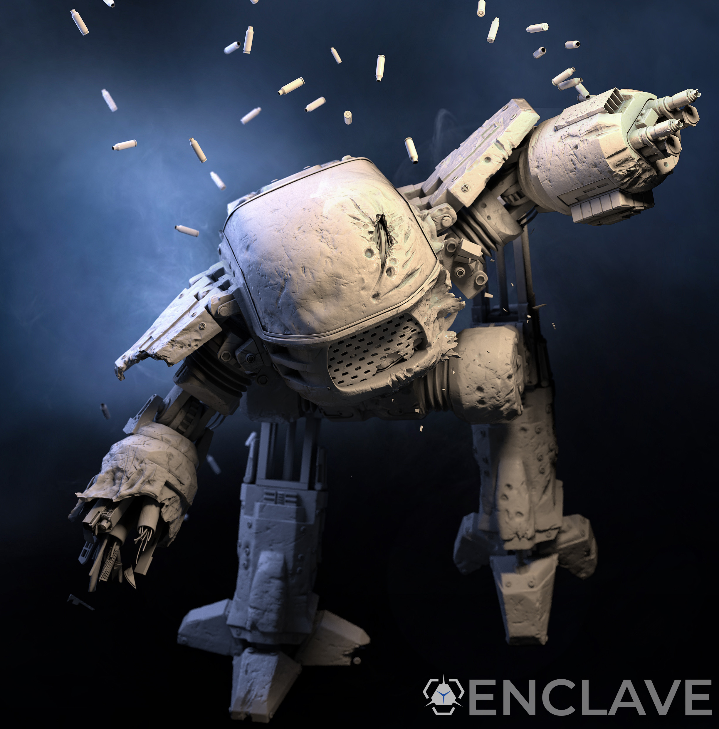 General 2448x2481 Enclave Interactive RoboCop ed-209 digital art machine movies fan art
