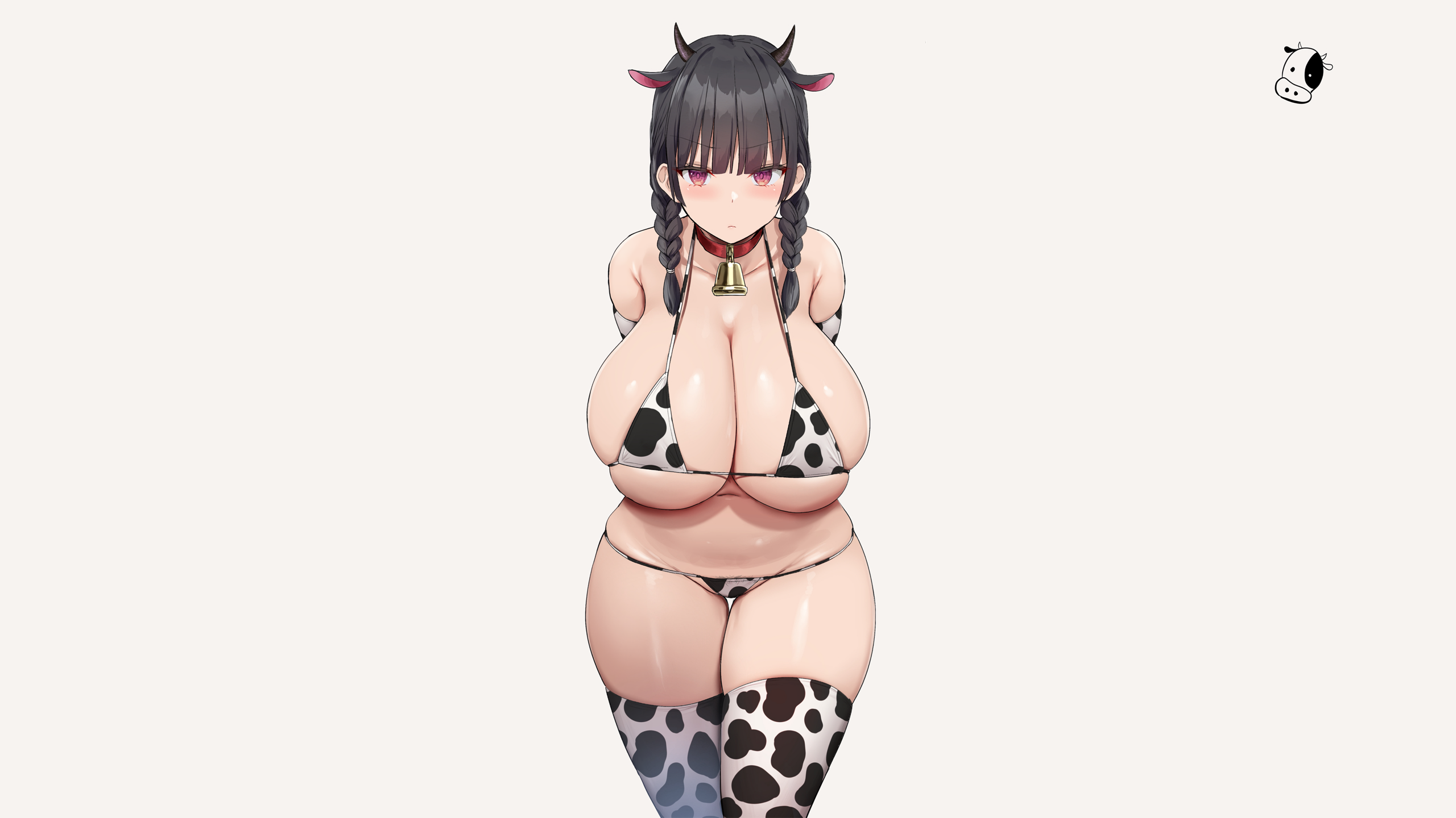 Anime 2560x1440 ecchi big boobs boobs thighs thick thigh stockings bikini cowkinis