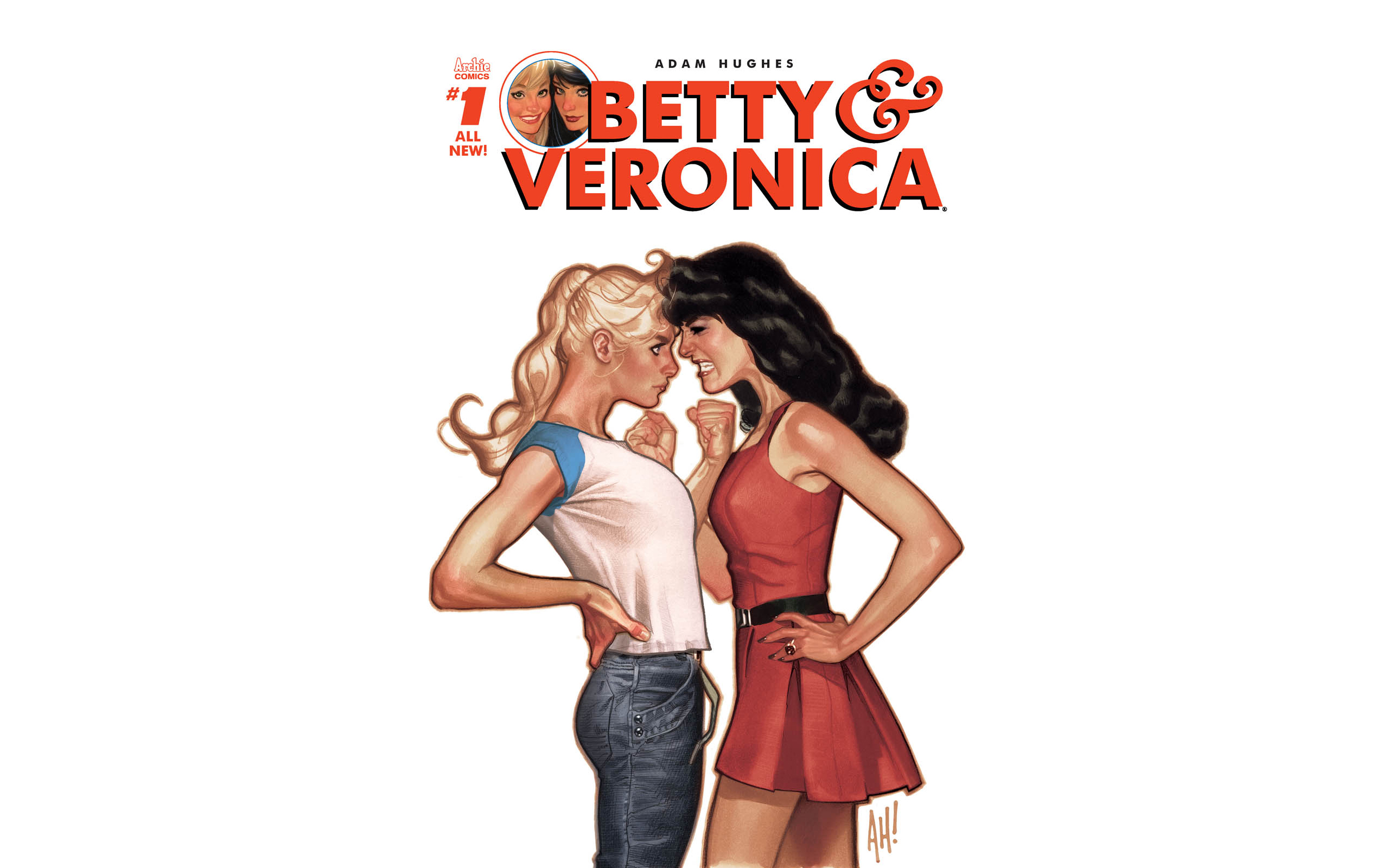 General 2560x1600 Betty & Veronica comics illustration white background Adam Hughes Archie Comics women