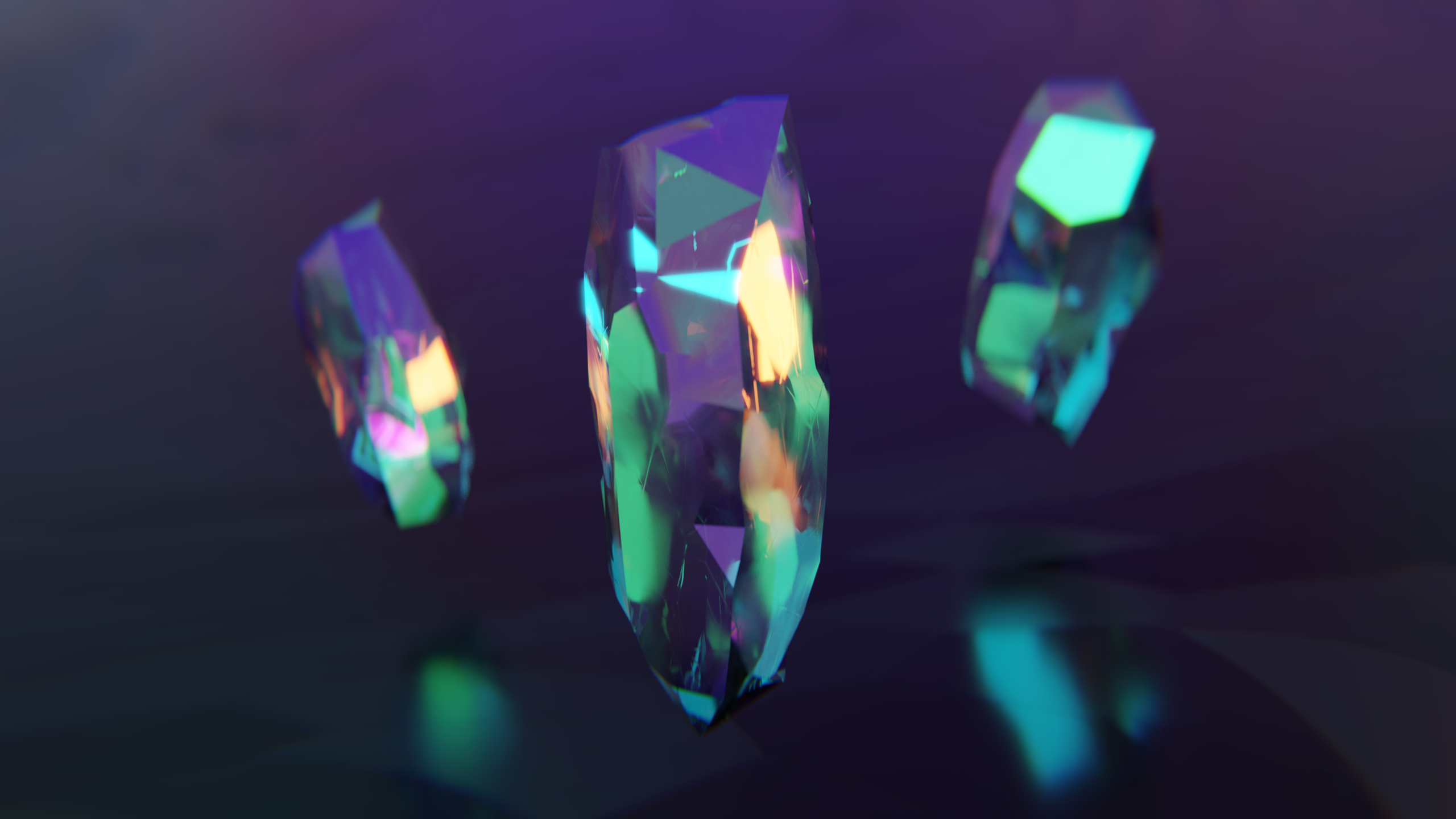 General 2560x1440 CGI abstract crystal  digital art colorful Blender