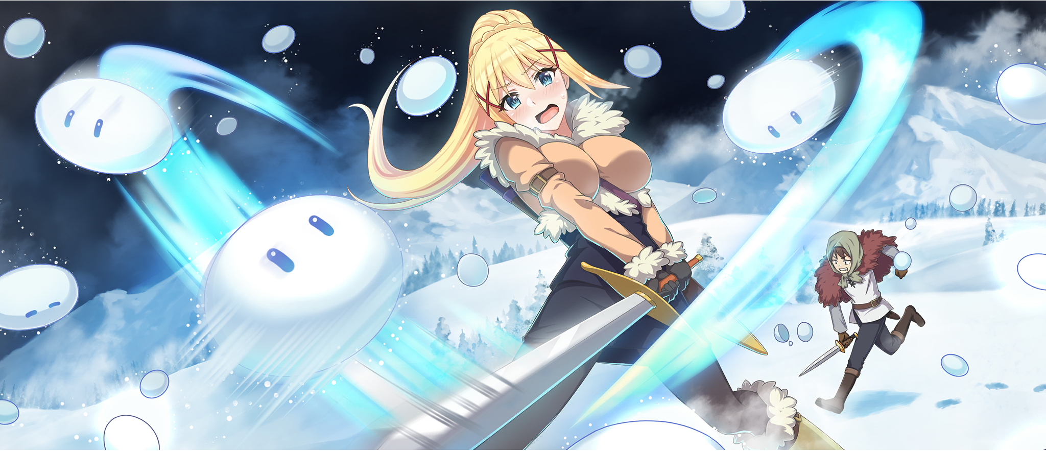 Anime 2048x883 Kono Subarashii Sekai ni Shukufuku wo! Darkness (KonoSuba) anime girls snow