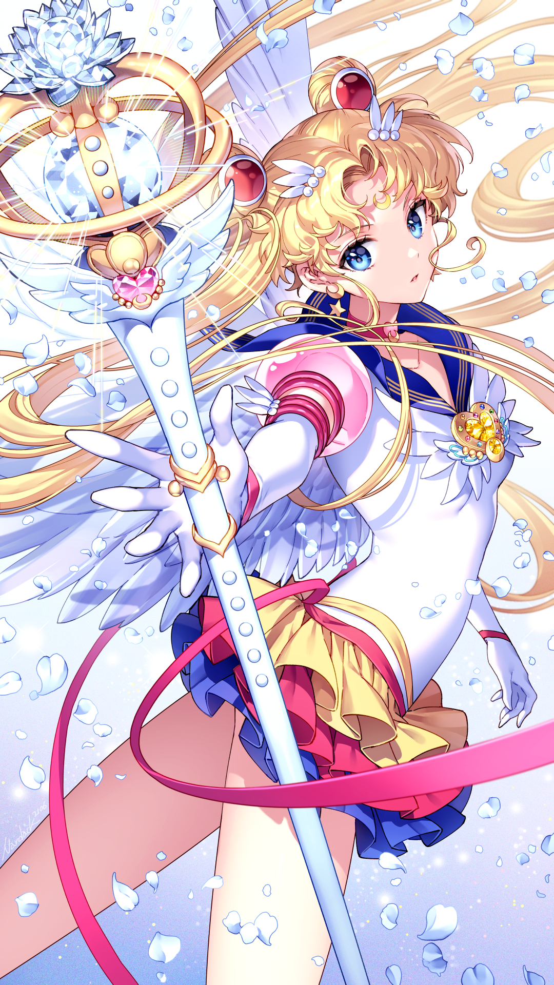 Anime 1080x1920 Nardack artwork anime girls Sailor Moon Tsukino Usagi sailor uniform blonde twintails blue eyes Sailor Moon (Character)