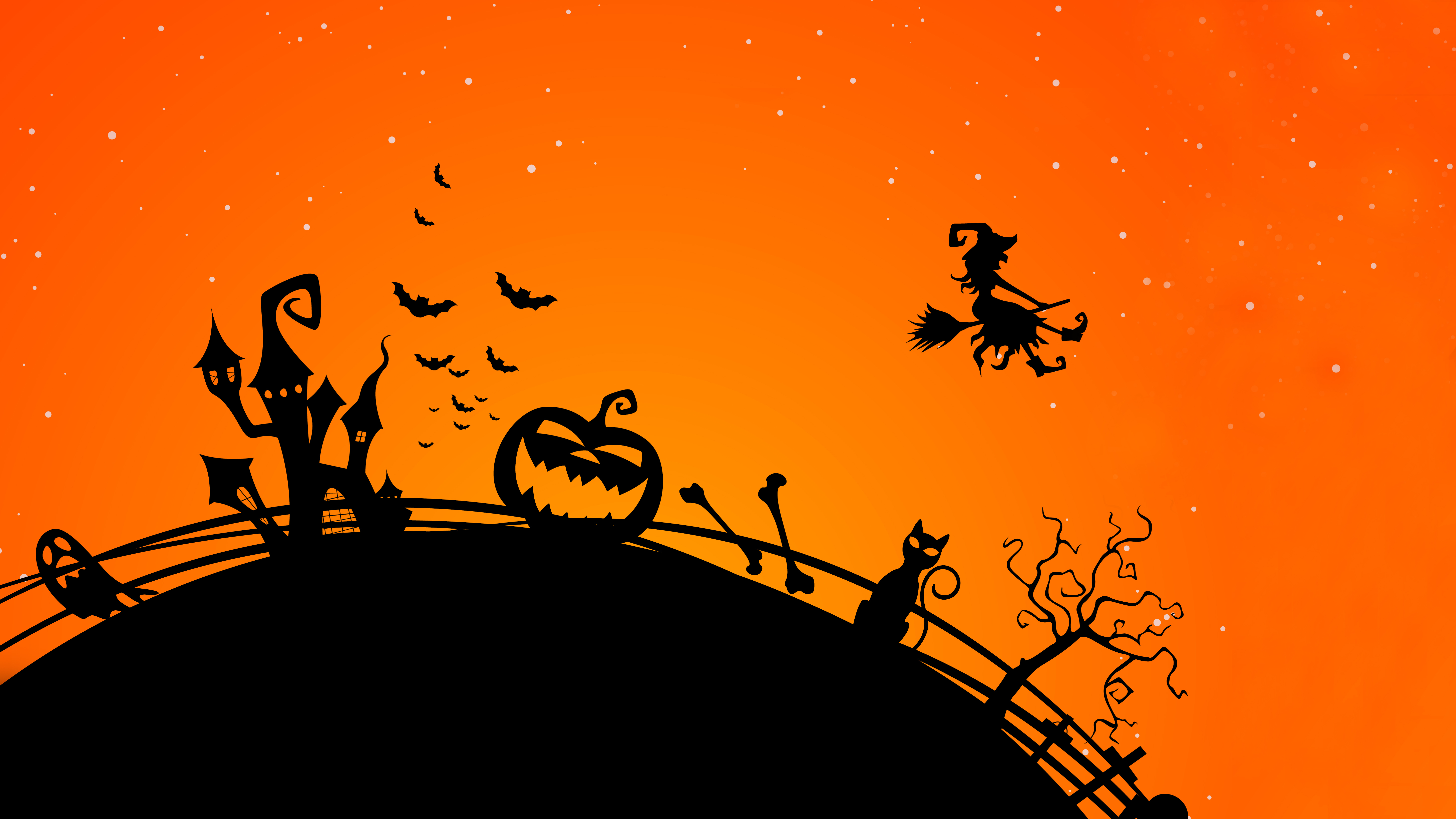 General 5820x3274 vector Halloween creepy artwork witch simple background digital art