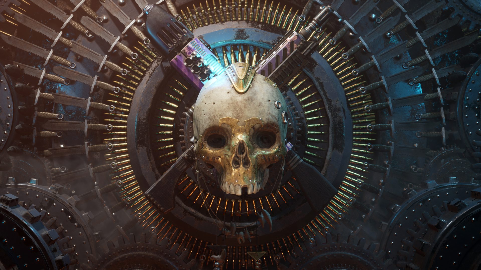 General 1920x1080 Necromunda: Hired Gun Warhammer 40,000 video games video game art skull