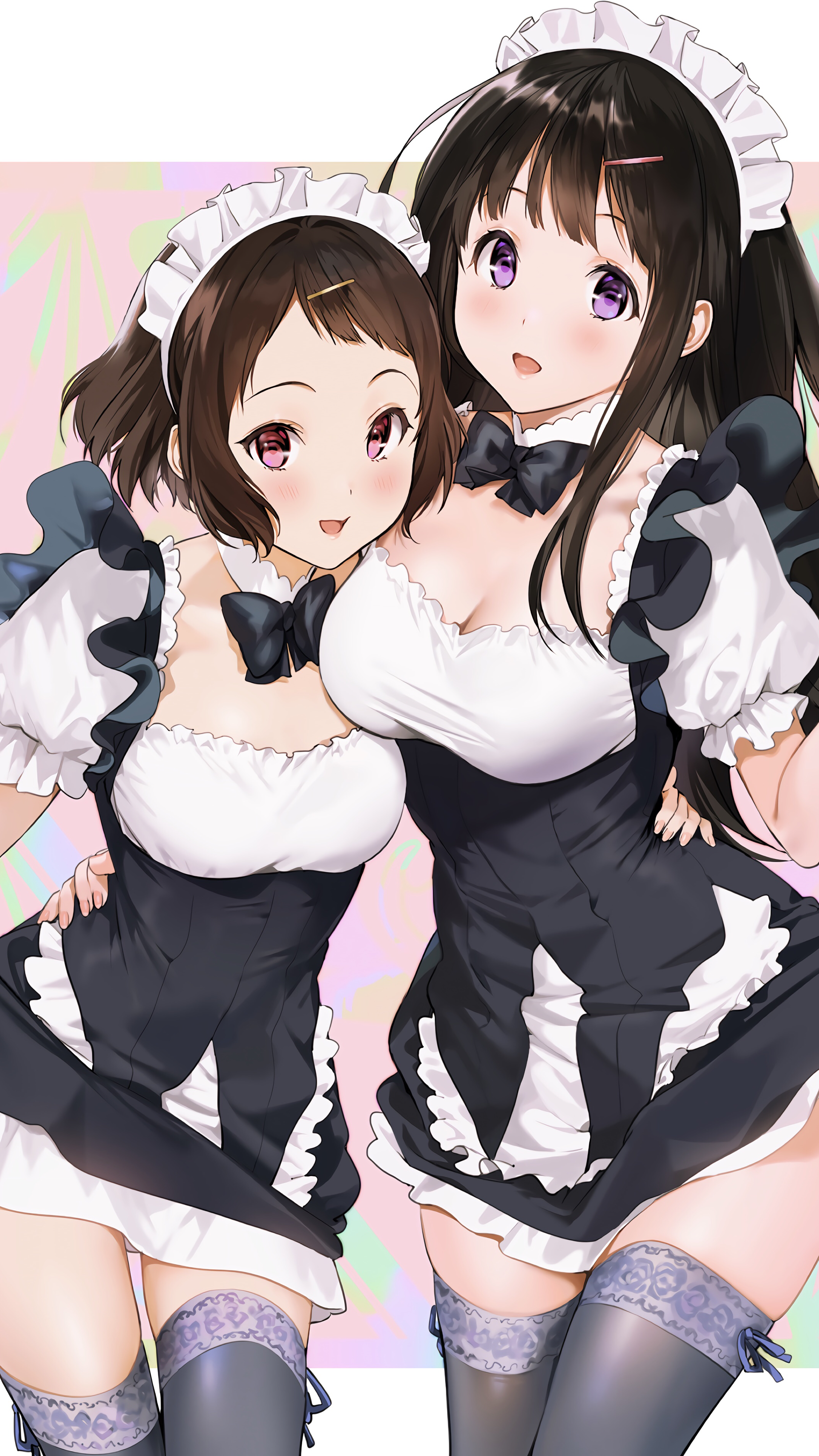 Anime 2250x4000 Chitanda Eru Hyouka anime girls anime fan art maid maid outfit stockings