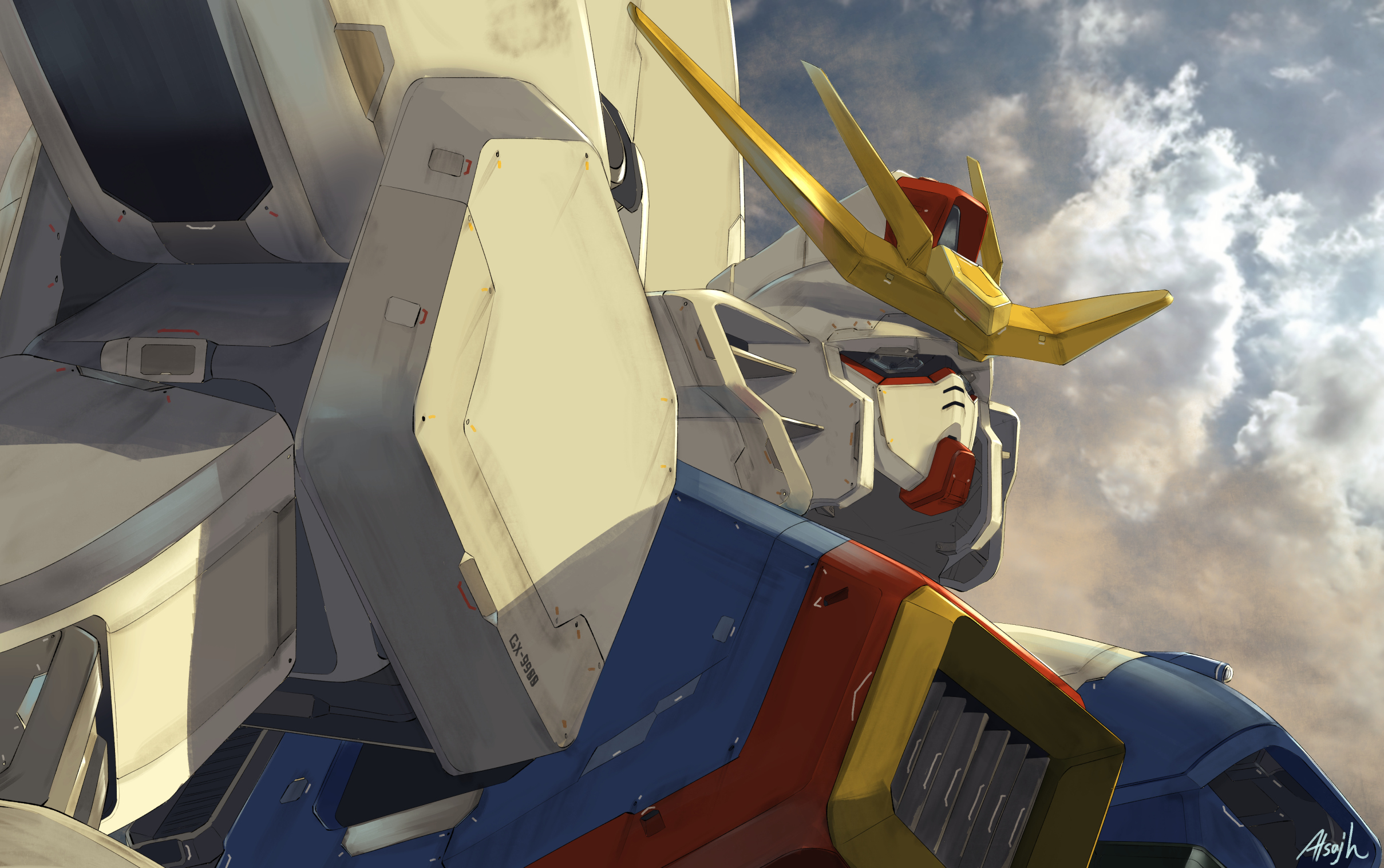 Anime 2418x1517 Gundam X After War Gundam X Gundam anime mechs Super Robot Taisen artwork digital art fan art