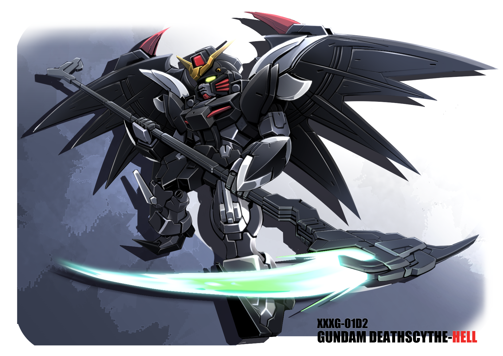 Anime 1637x1158 Gundam Deathscythe Hell Mobile Suit Gundam Wing Super Robot Taisen Gundam mechs anime artwork digital art fan art