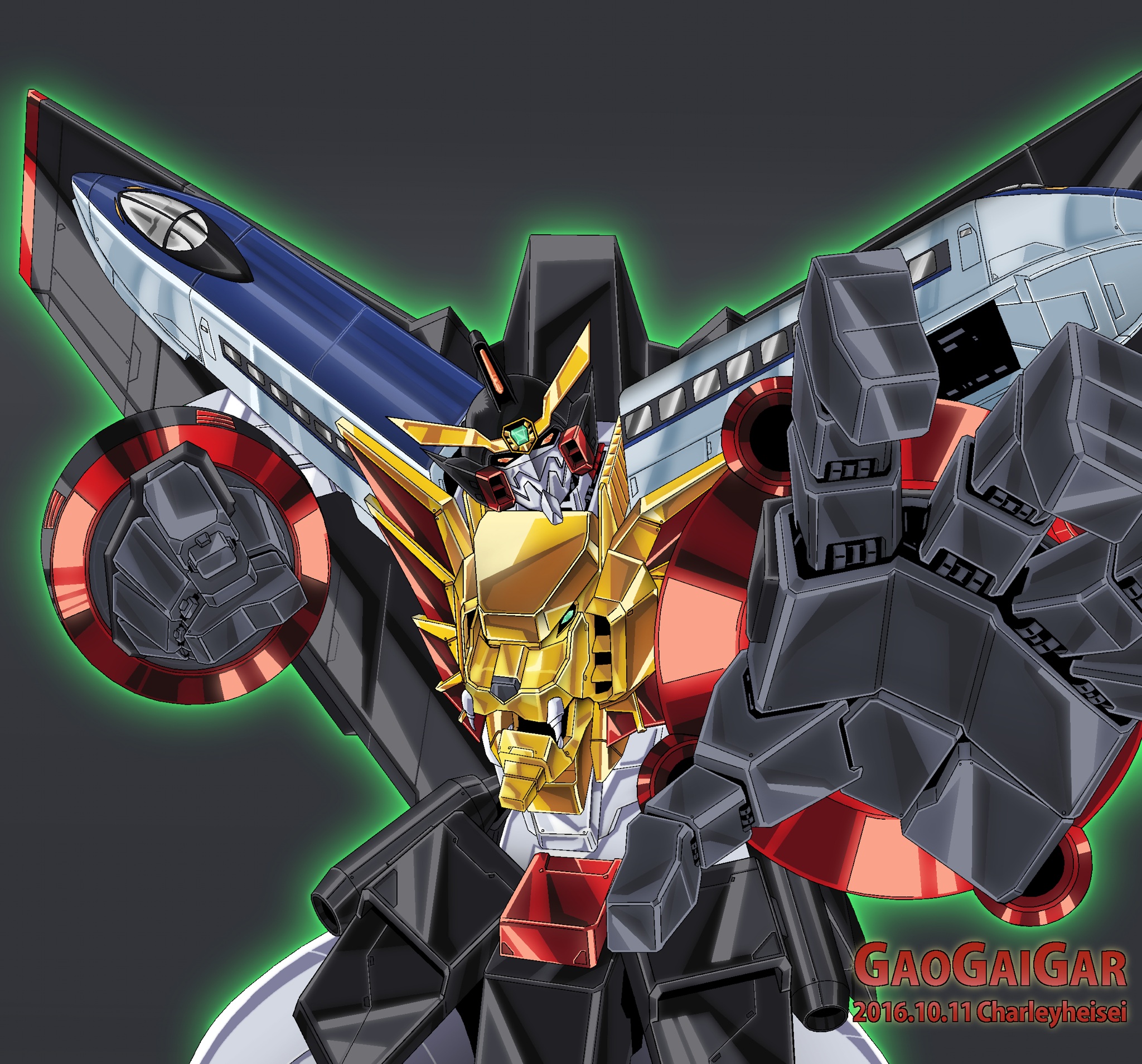 Anime 2048x1908 anime Super Robot Taisen The King of Braves Gaogaigar Gaogaigar artwork fan art digital art mechs