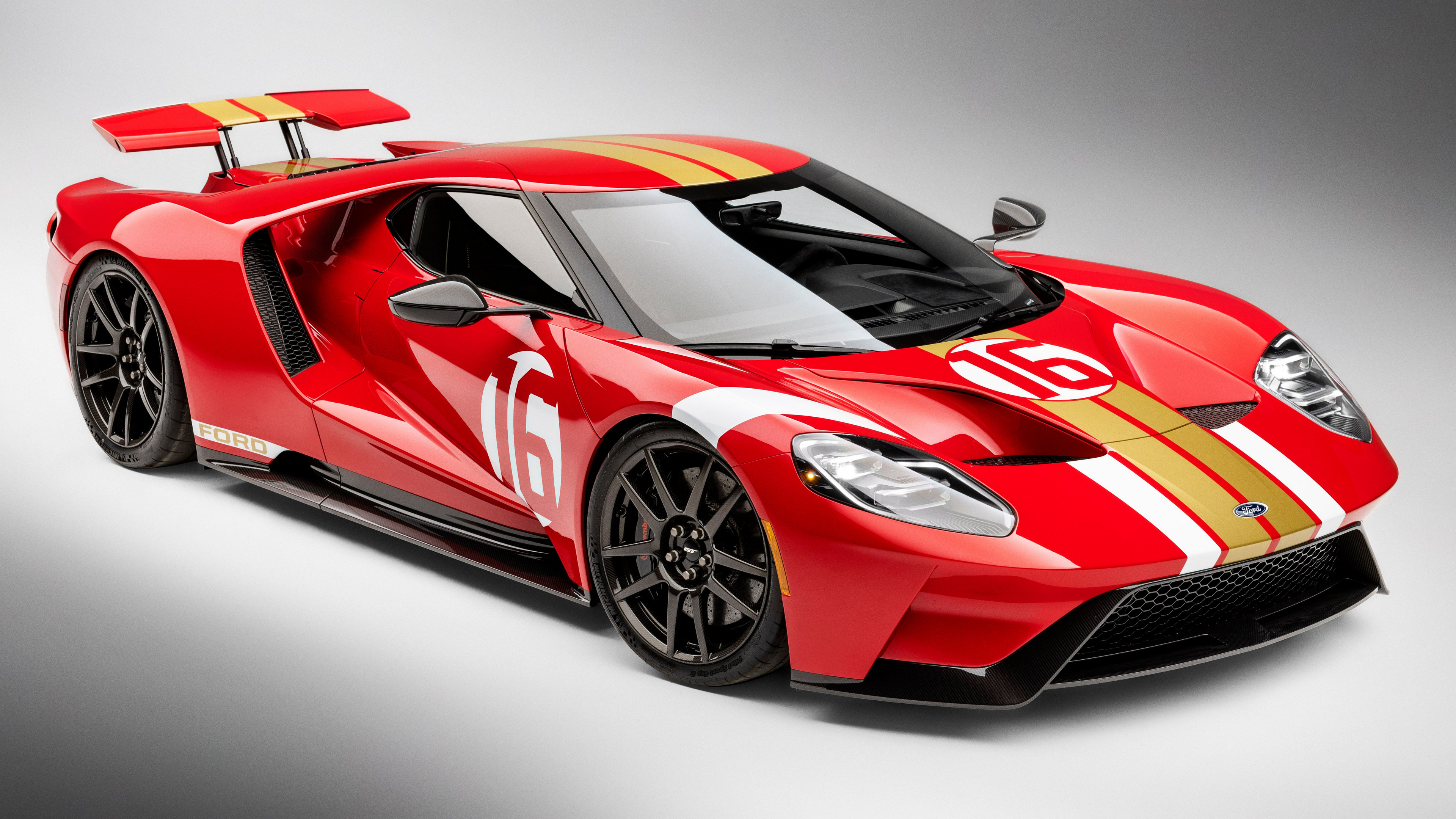 General 3840x2160 Ford GT supercars simple background red Ford American cars vehicle red cars car sports car