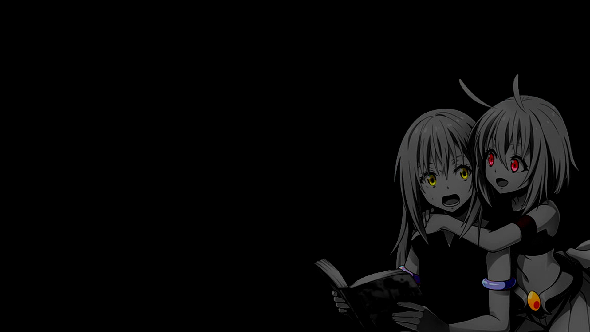 Anime 1920x1080 selective coloring black background simple background dark background anime girls Rimuru Tempest Tensei Shitara Slime Datta Ken