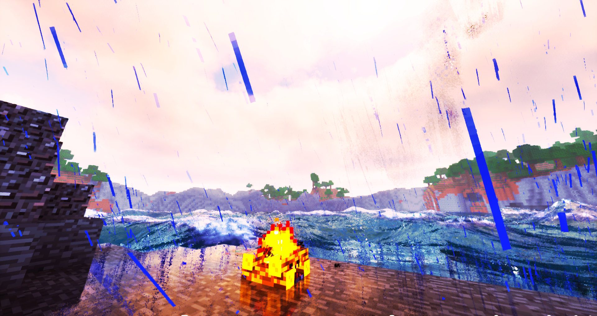 General 1920x1017 wind Minecraft rain video games fire trees video game art CGI water sky clouds
