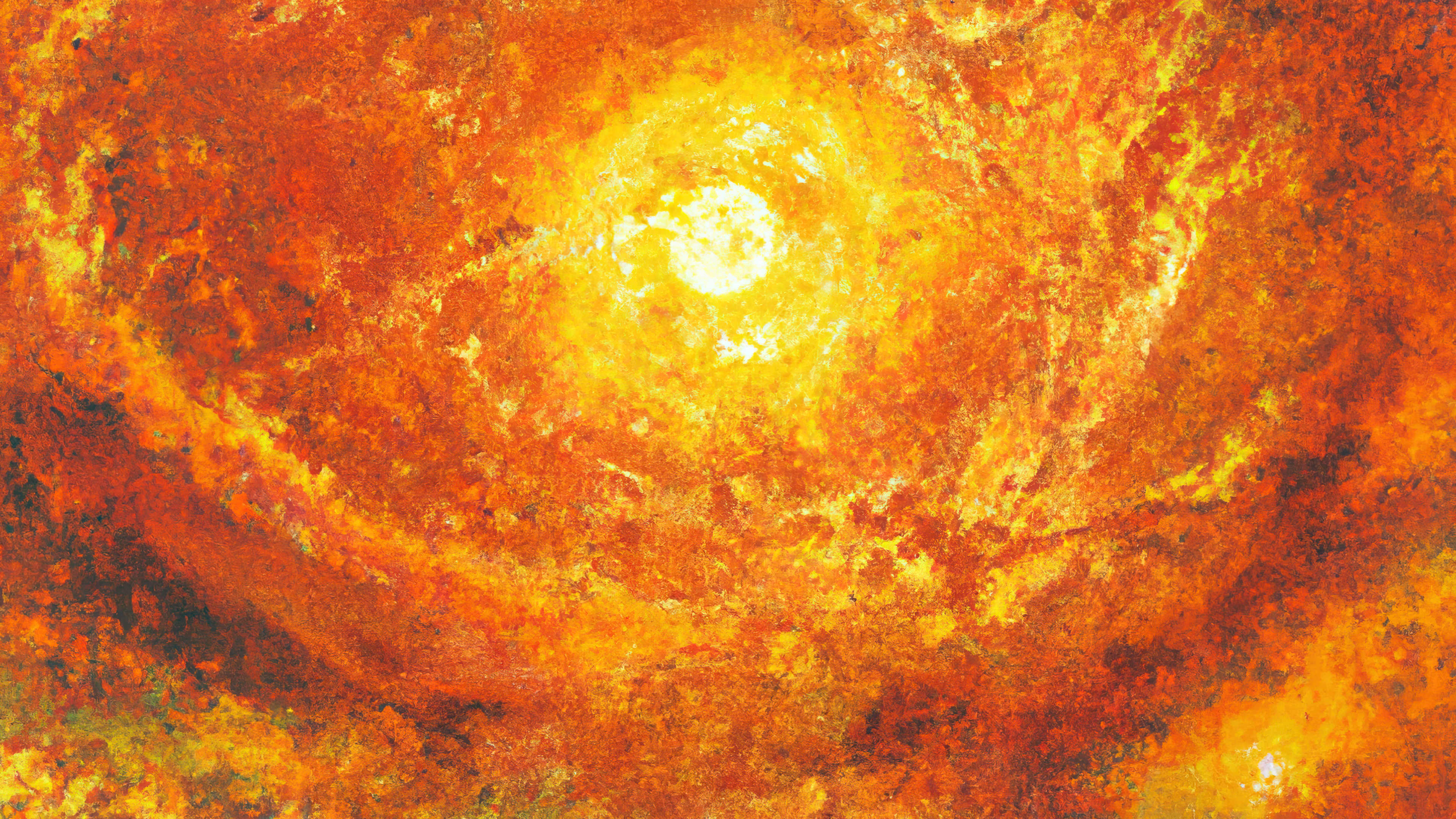 General 3840x2160 AI art painting space space art surreal Sun stars fire solar flare