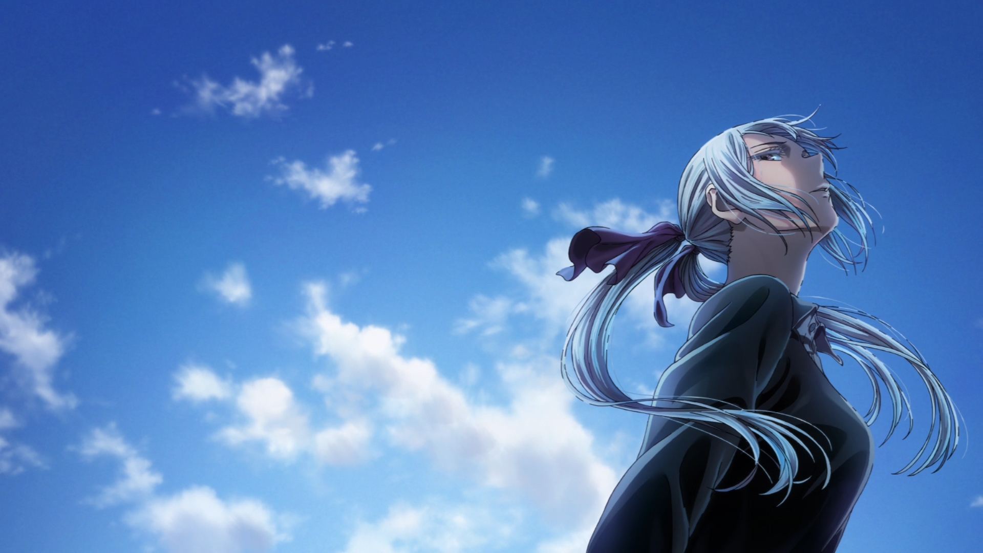 Anime 1920x1080 Mahoutsukai no Yome anime girls anime looking away twintails sky clouds