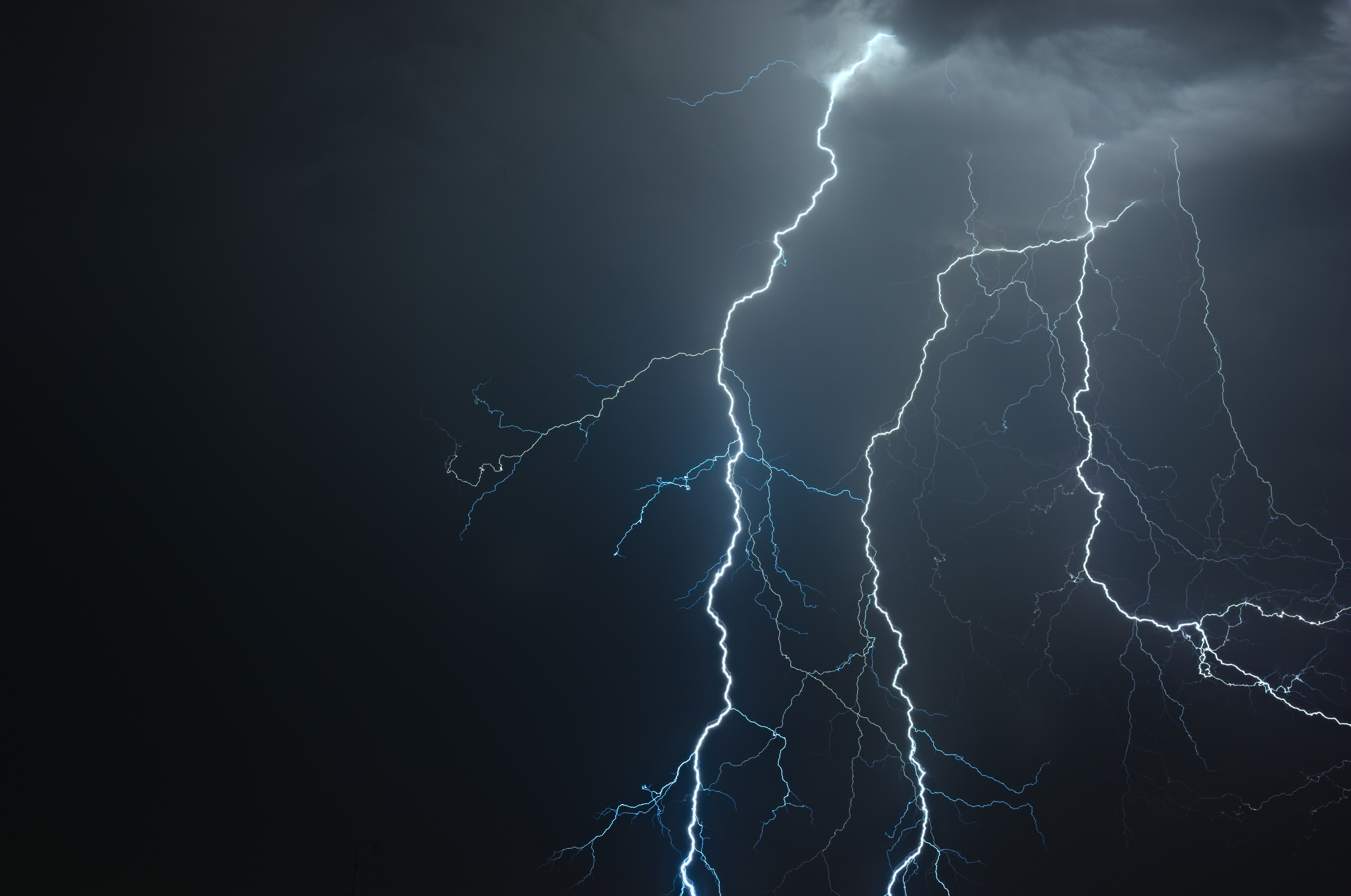 General 4276x2836 clouds lightning long exposure night nature storm sky simple background minimalism photography