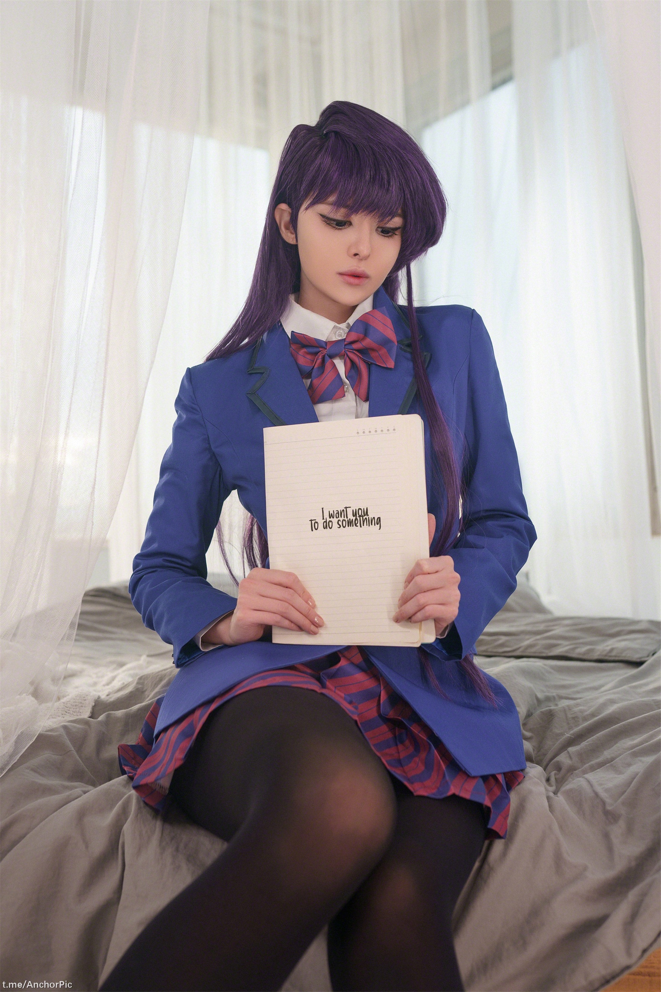 People 2200x3300 Vinnegal Komi Shouko cosplay school uniform notebooks Komi-san wa, Comyushou desu.