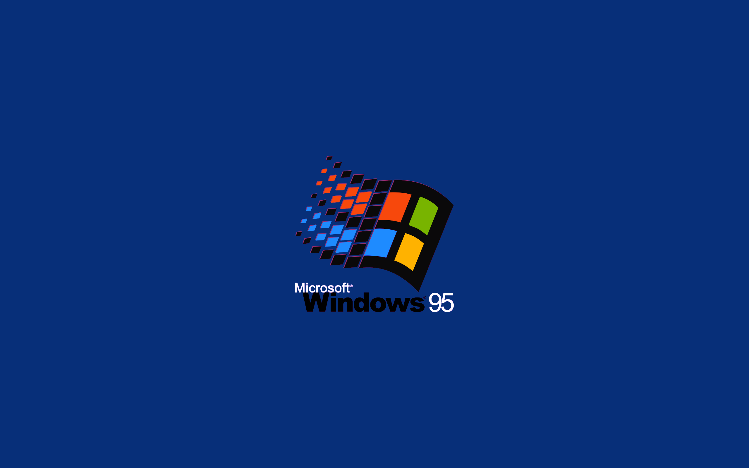 General 2560x1600 operating system logo minimalism Windows 95 simple background Microsoft blue background