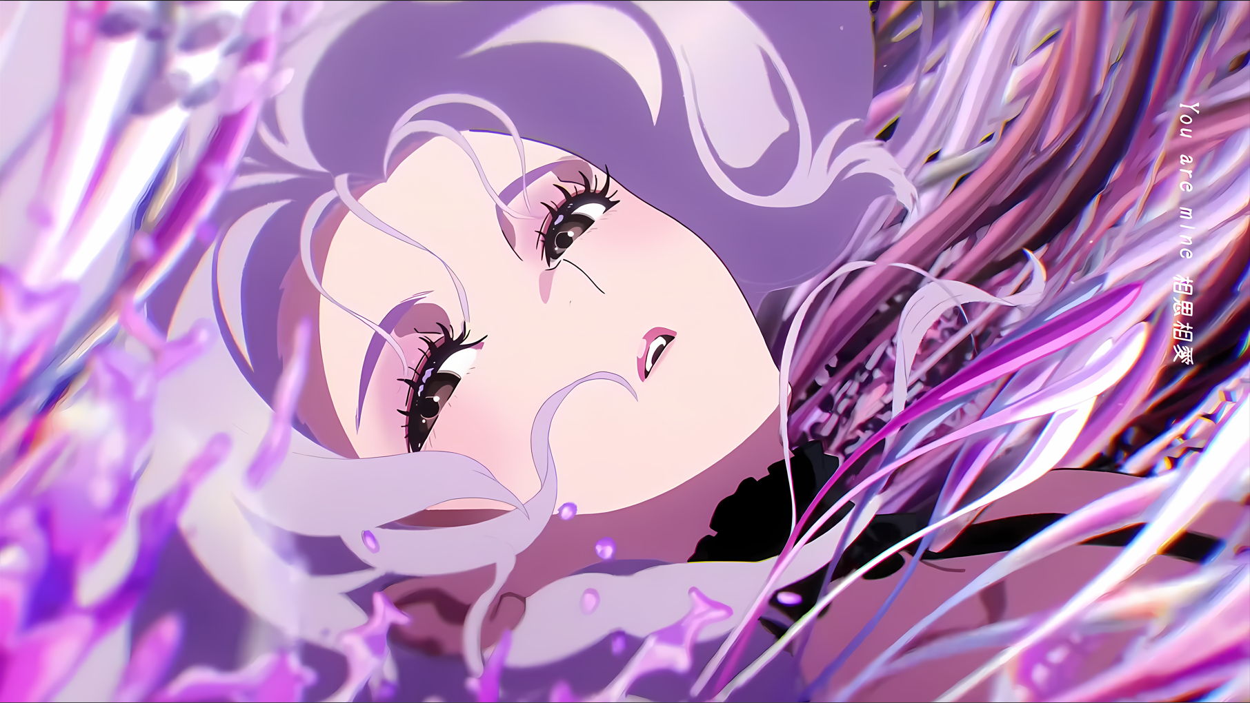 Anime 1812x1020 yoneyama mai anime girls liquid long hair face purple hair