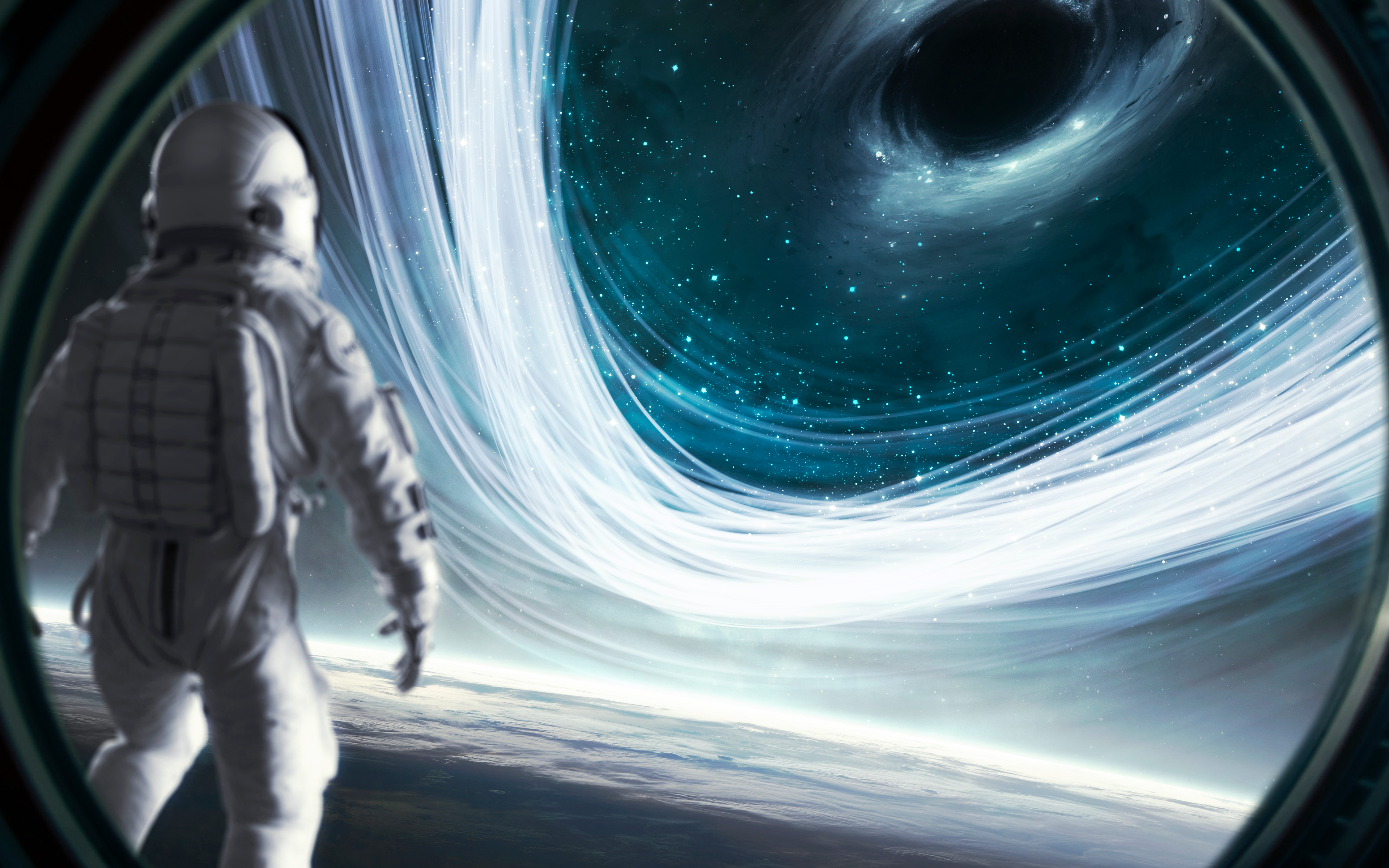 General 3840x2400 digital art artwork space event horizon Vadim Sadovski astronomy galaxy stars black holes science fiction astronaut