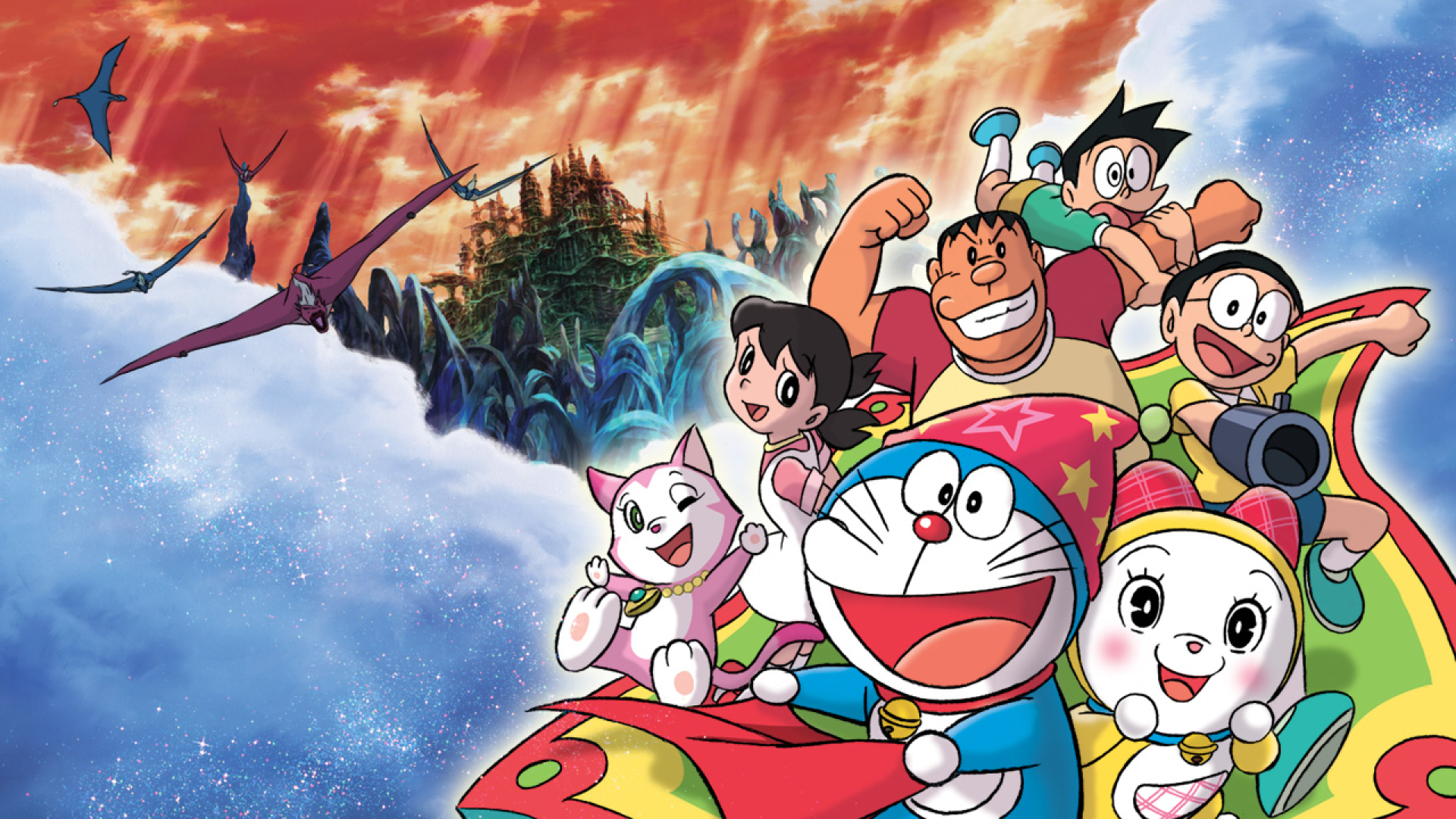 Anime 1920x1080 Doraemon Nobita Sunio Shizuka Minamoto Nobita Nobi Takeshi Gouda Gian Suneo Honekawa Dorami anime anime boys anime girls anime creatures