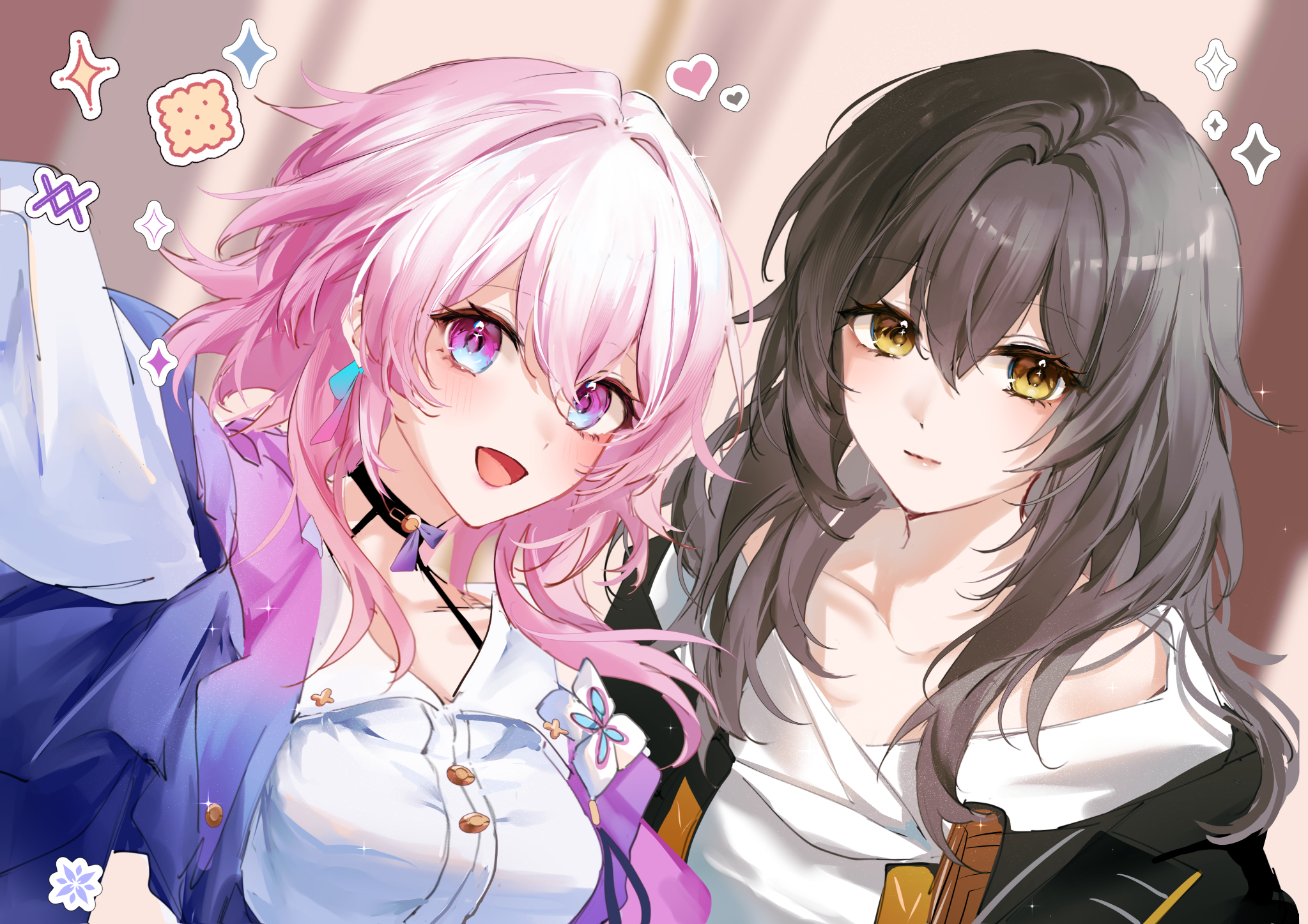 Anime 2047x1447 anime anime girls March 7th (Honkai: Star Rail) Stelle (Honkai:Star Rail) Honkai: Star Rail long hair looking at viewer
