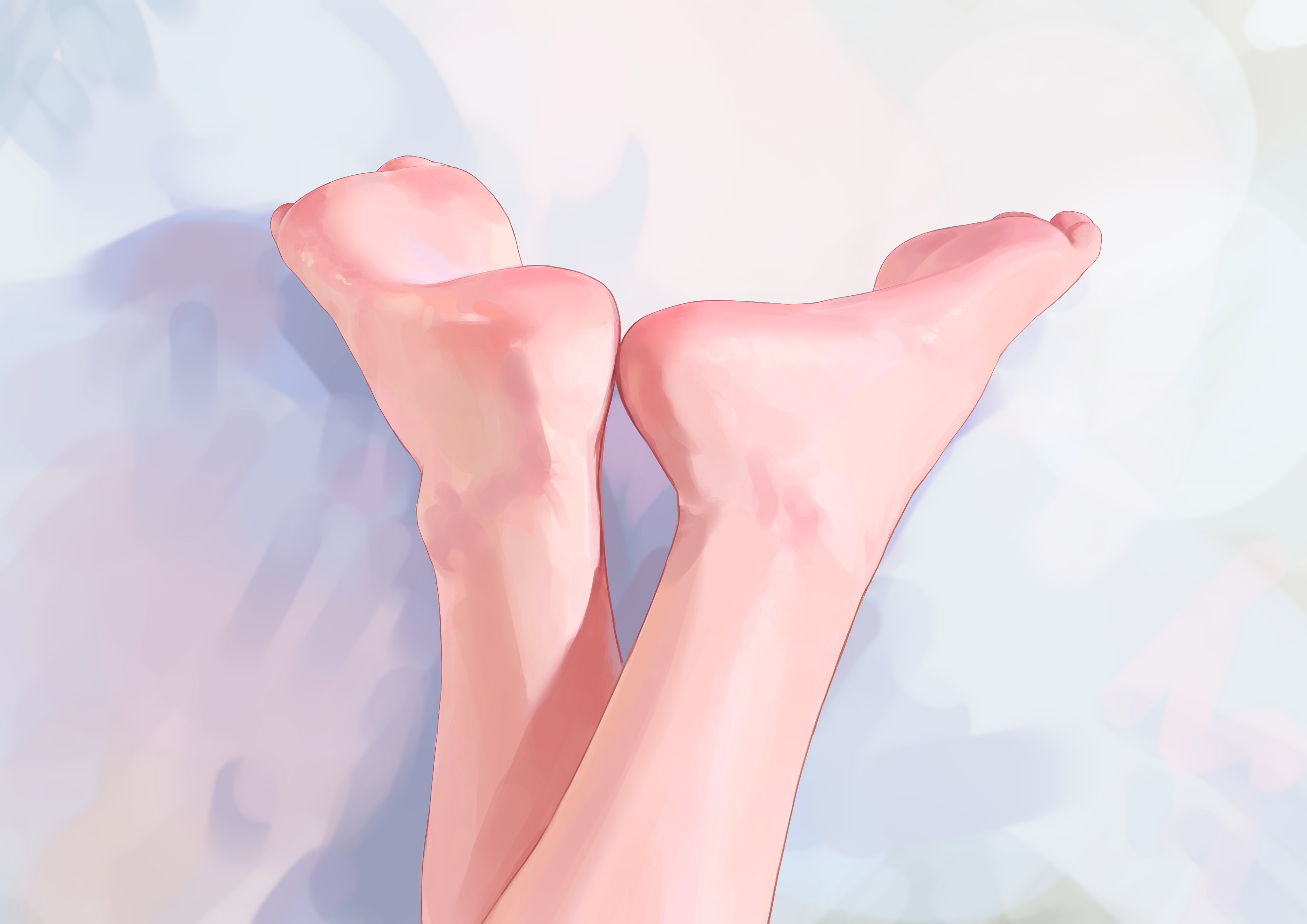 Anime 4093x2894 feet foot fetishism foot sole anime girls minimalism simple background closeup