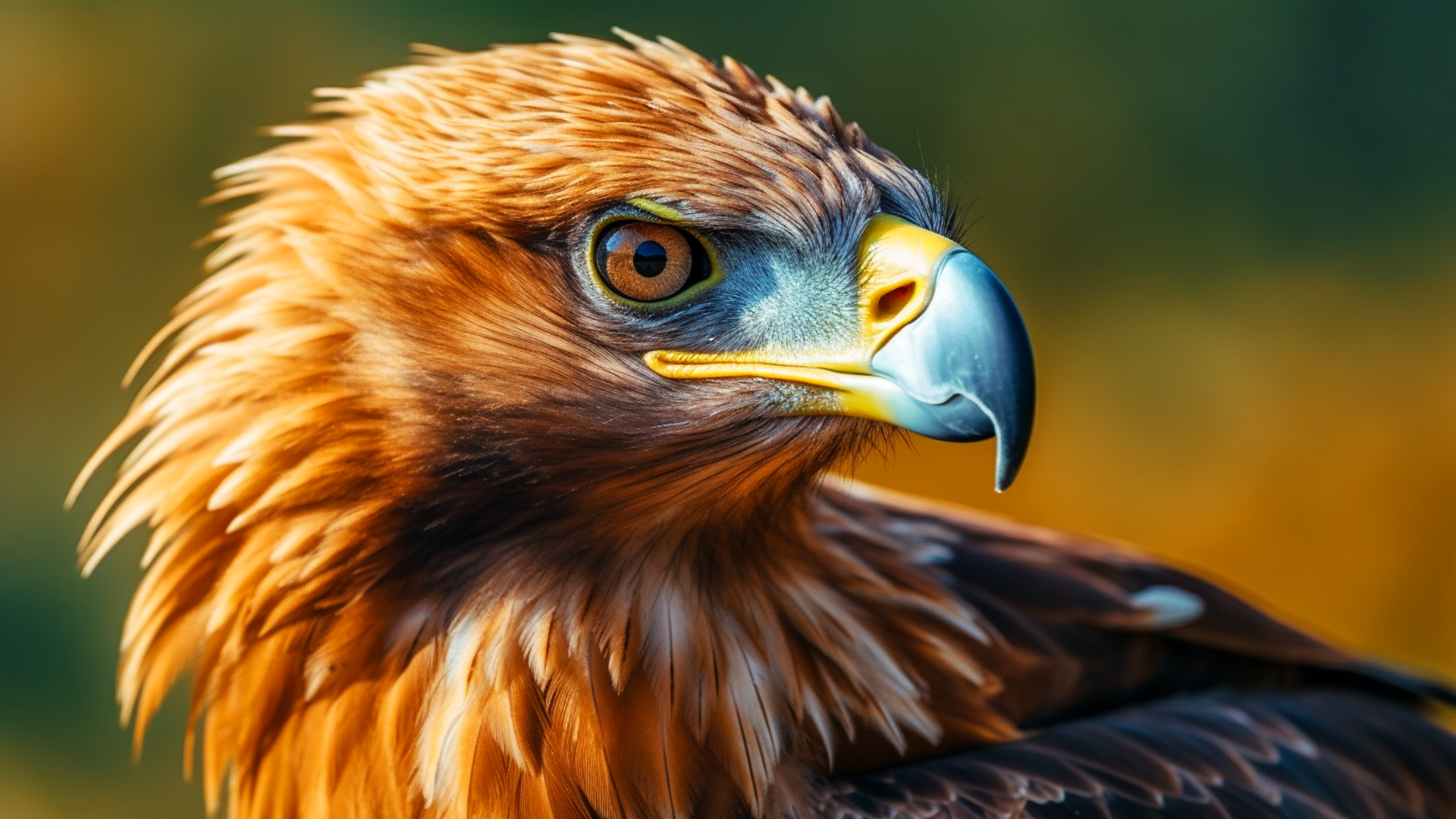 General 1920x1080 eagle bird of prey nature animals blurred blurry background simple background AI art