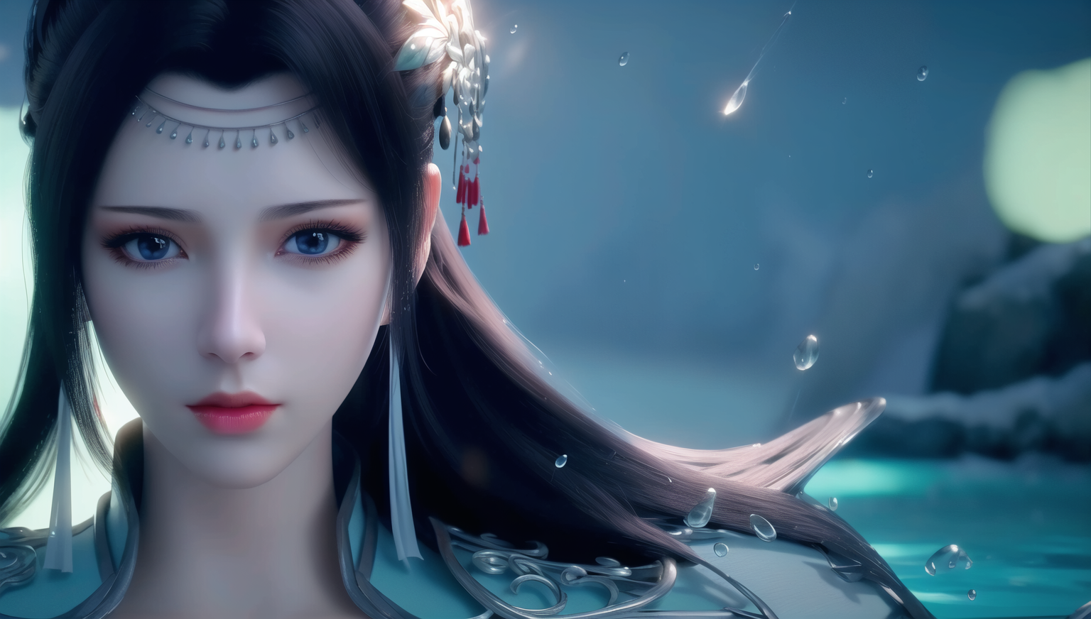 General 1536x872 Battle Through the Heavens water water drops long hair looking at viewer Asian women CGI Yun yun