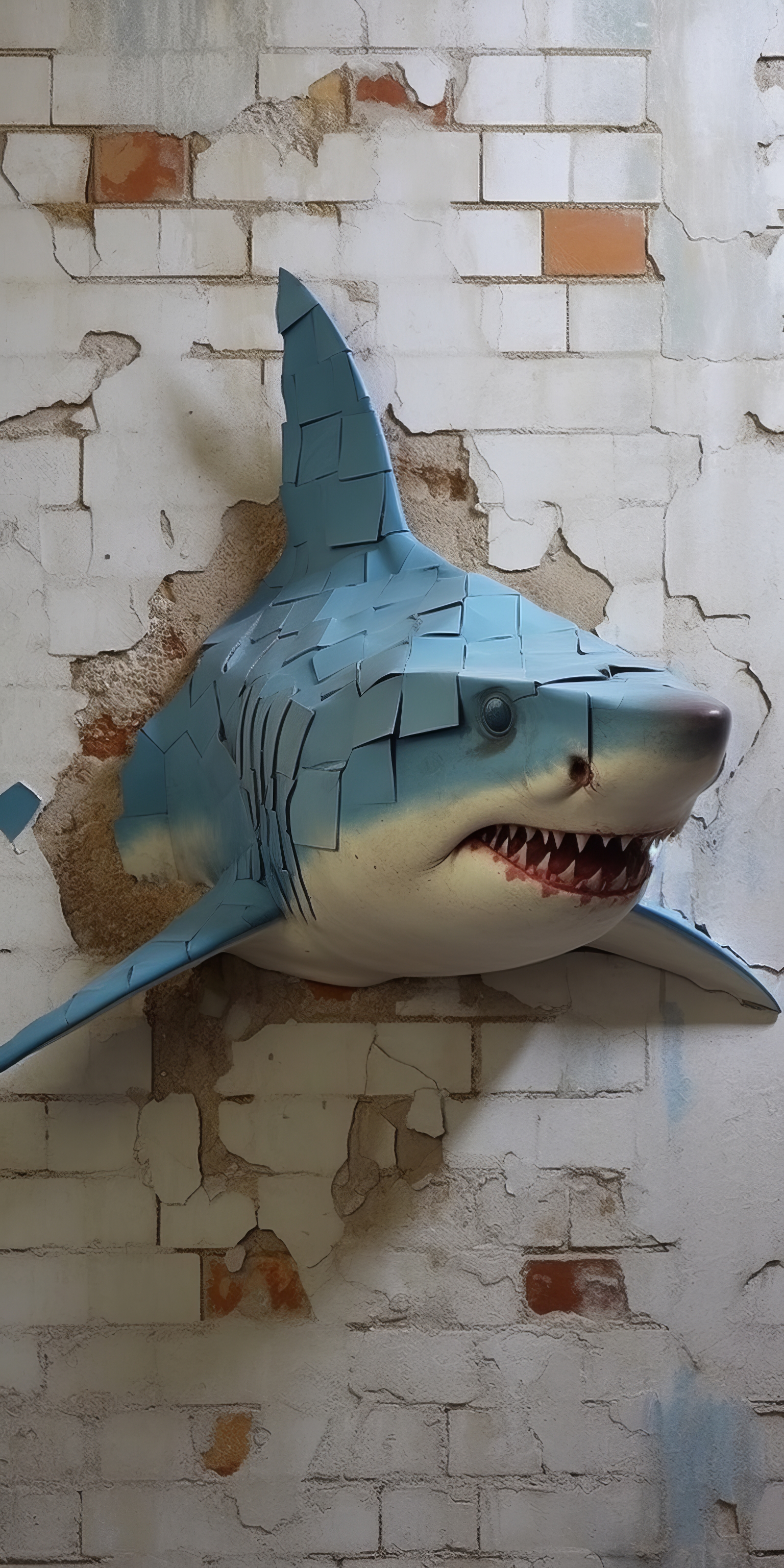 General 1536x3072 AI art animals shark wall portrait display