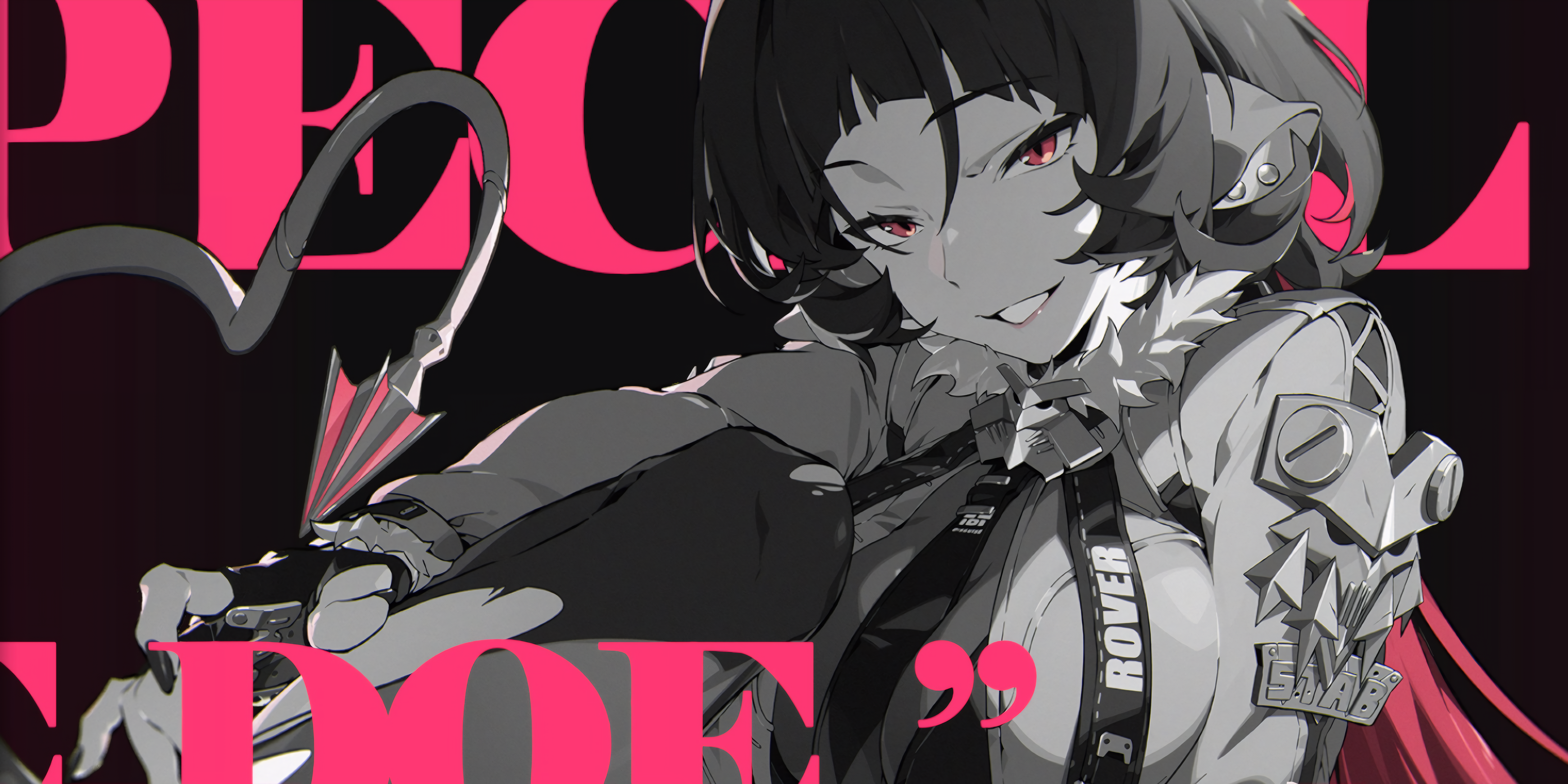 Anime 6528x3264 Jane Doe (Zenless Zone Zero) anime girls anime monochrome