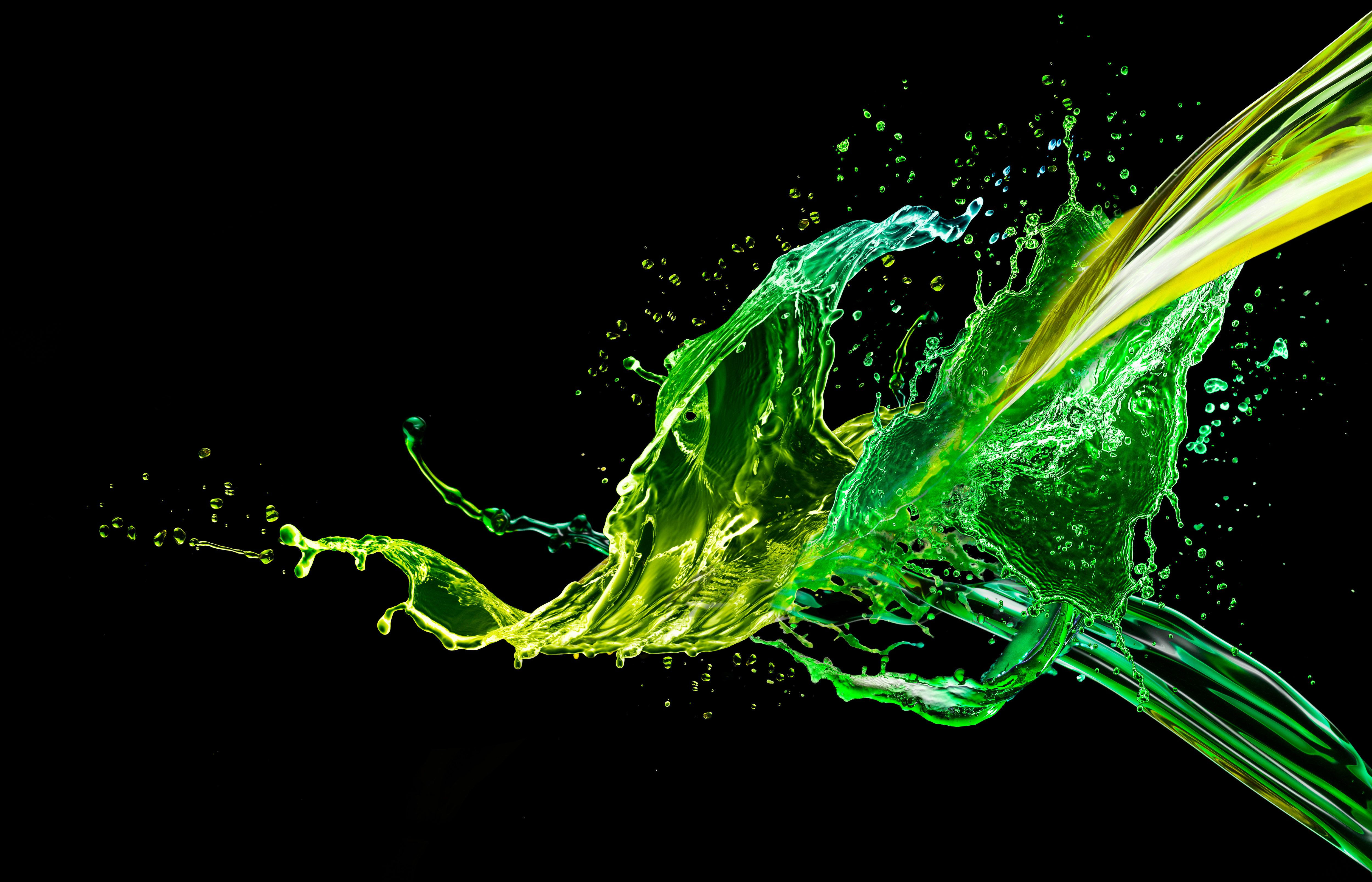 General 5000x3215 Acer digital art dark mode liquid paint splash green Windows 10