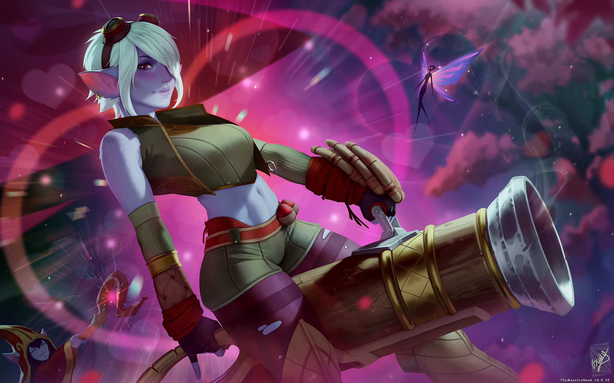 Anime 2000x1250 anime anime girls TheMaestroNoob League of Legends Tristana (League of Legends) girls with guns