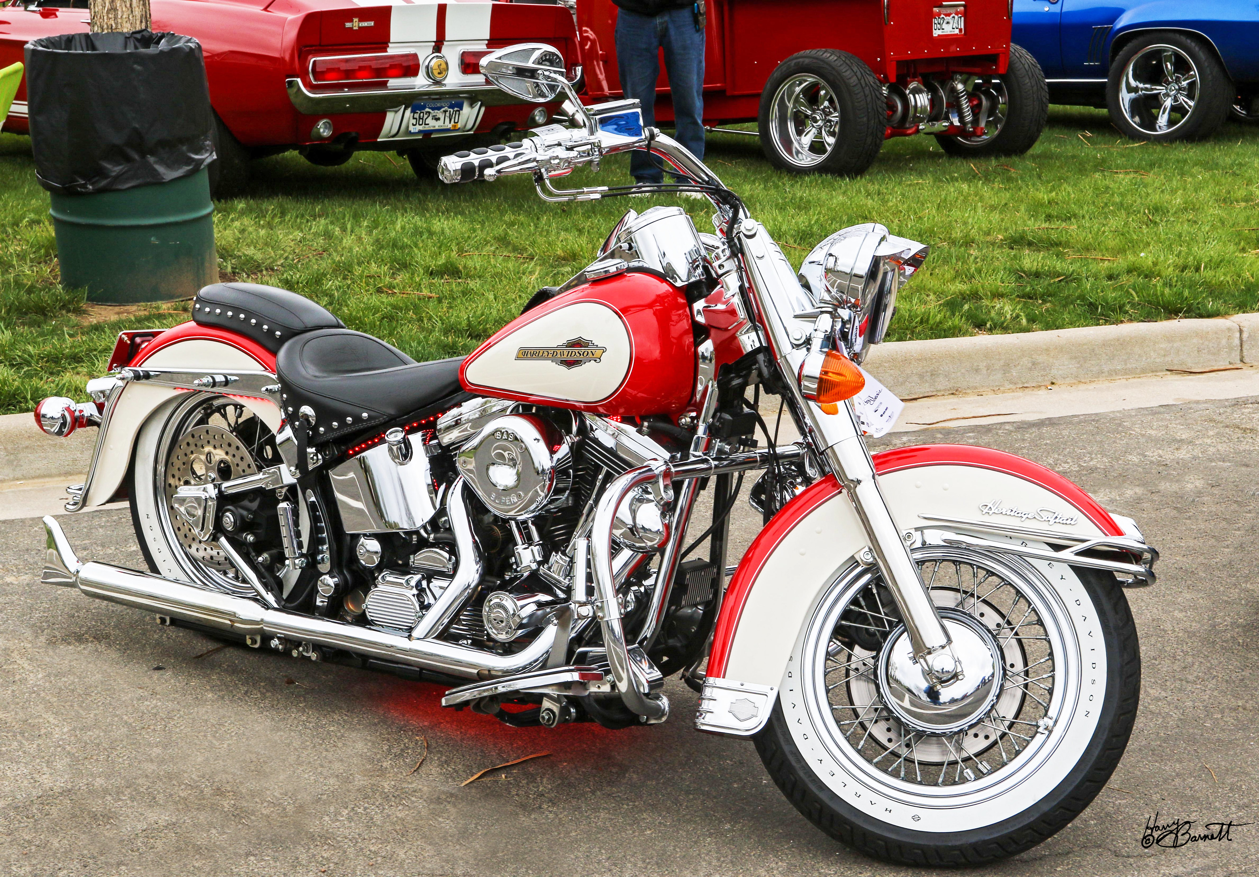General 4096x2855 motorcycle Red Motorcycles Harley-Davidson vehicle watermarked American motorcycles