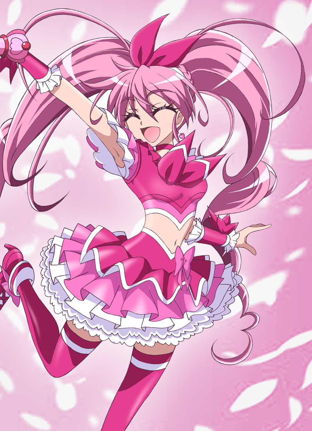 Anime 1000x1382 anime anime girls Suite Precure♪ Hojo Hibiki Cure Melody twintails long hair pink hair magical girls artwork digital art fan art Pretty Cure