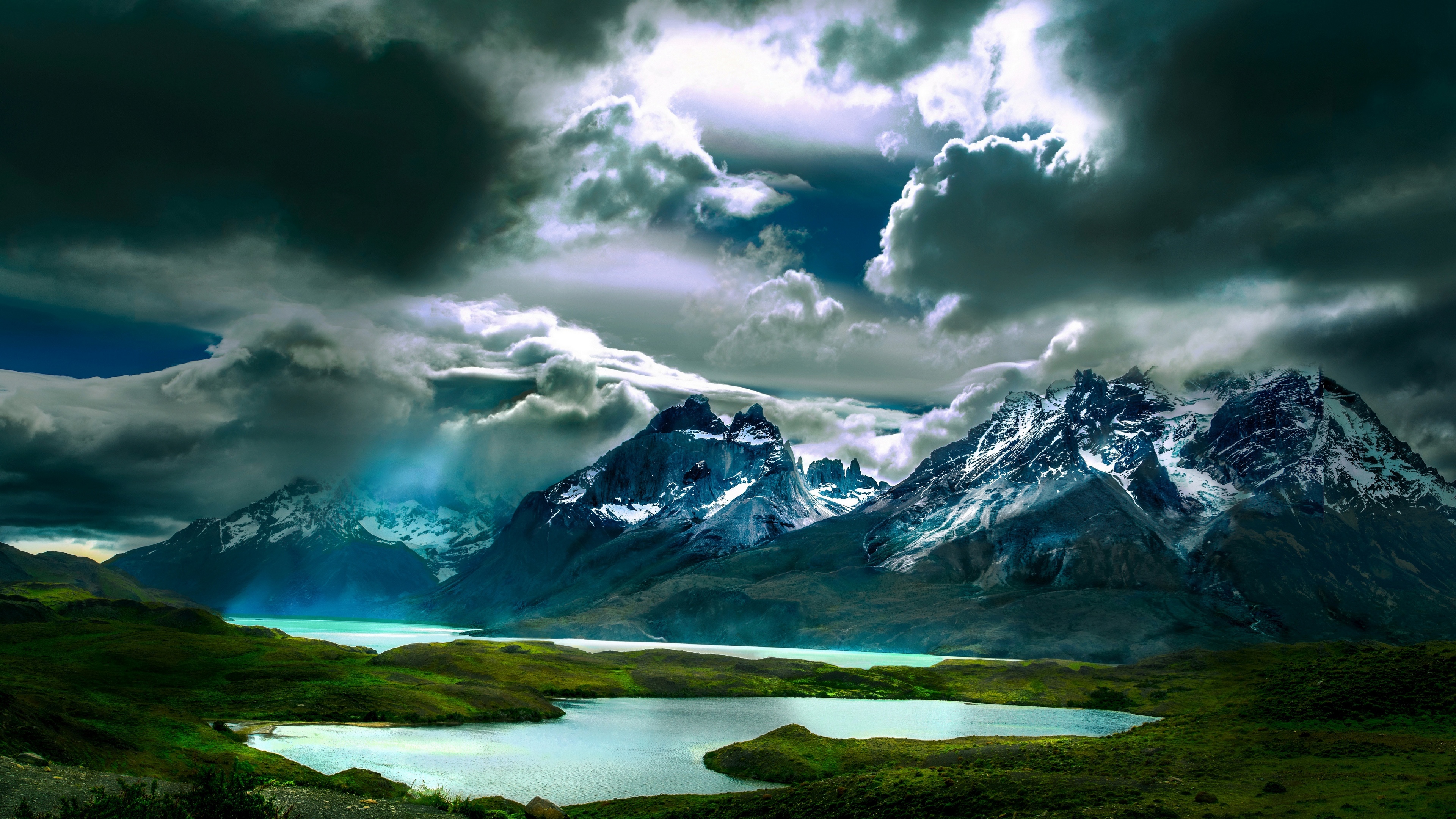 General 3840x2160 Argentina nature landscape mountains lake sky clouds