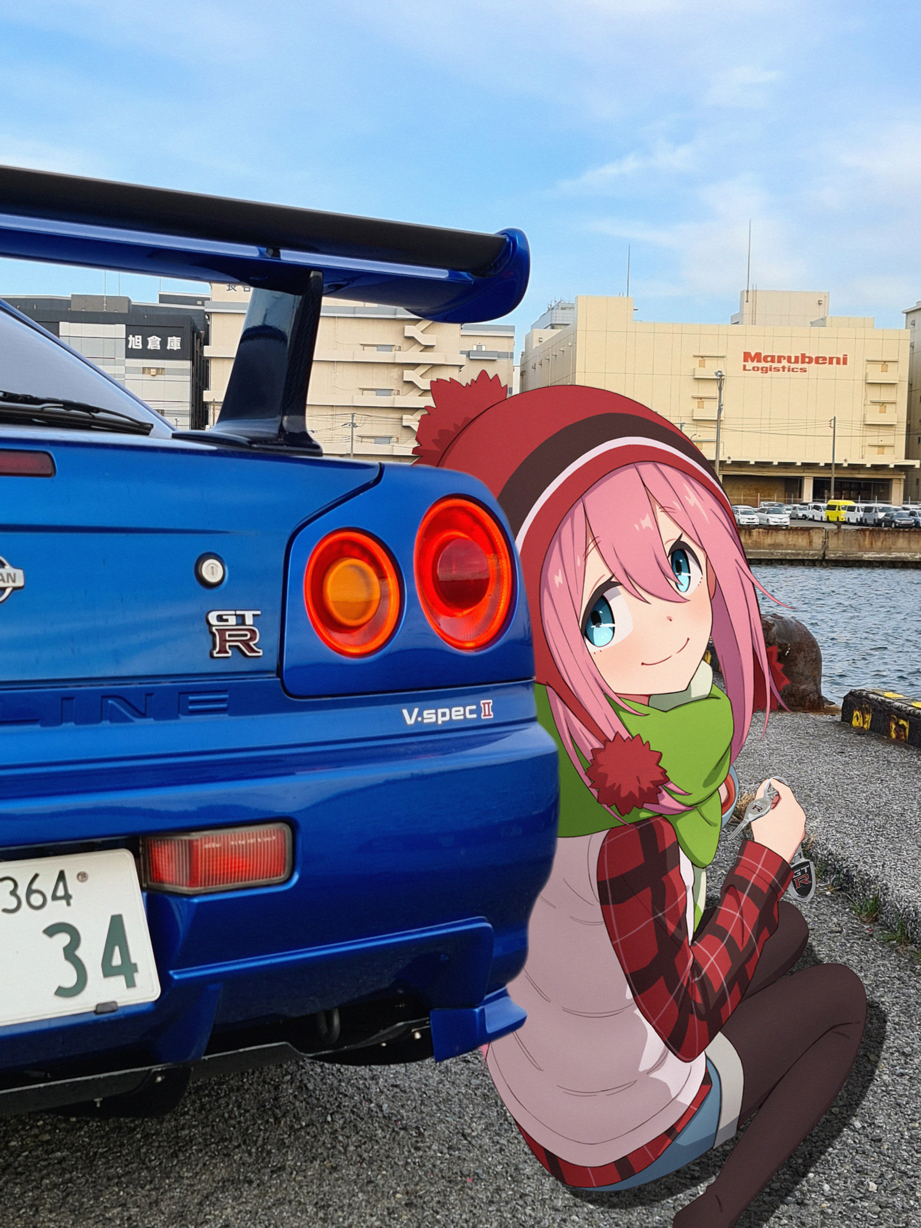 Anime 3000x4000 Nissan Skyline R34 anime girls Japanese cars jdmxanime car
