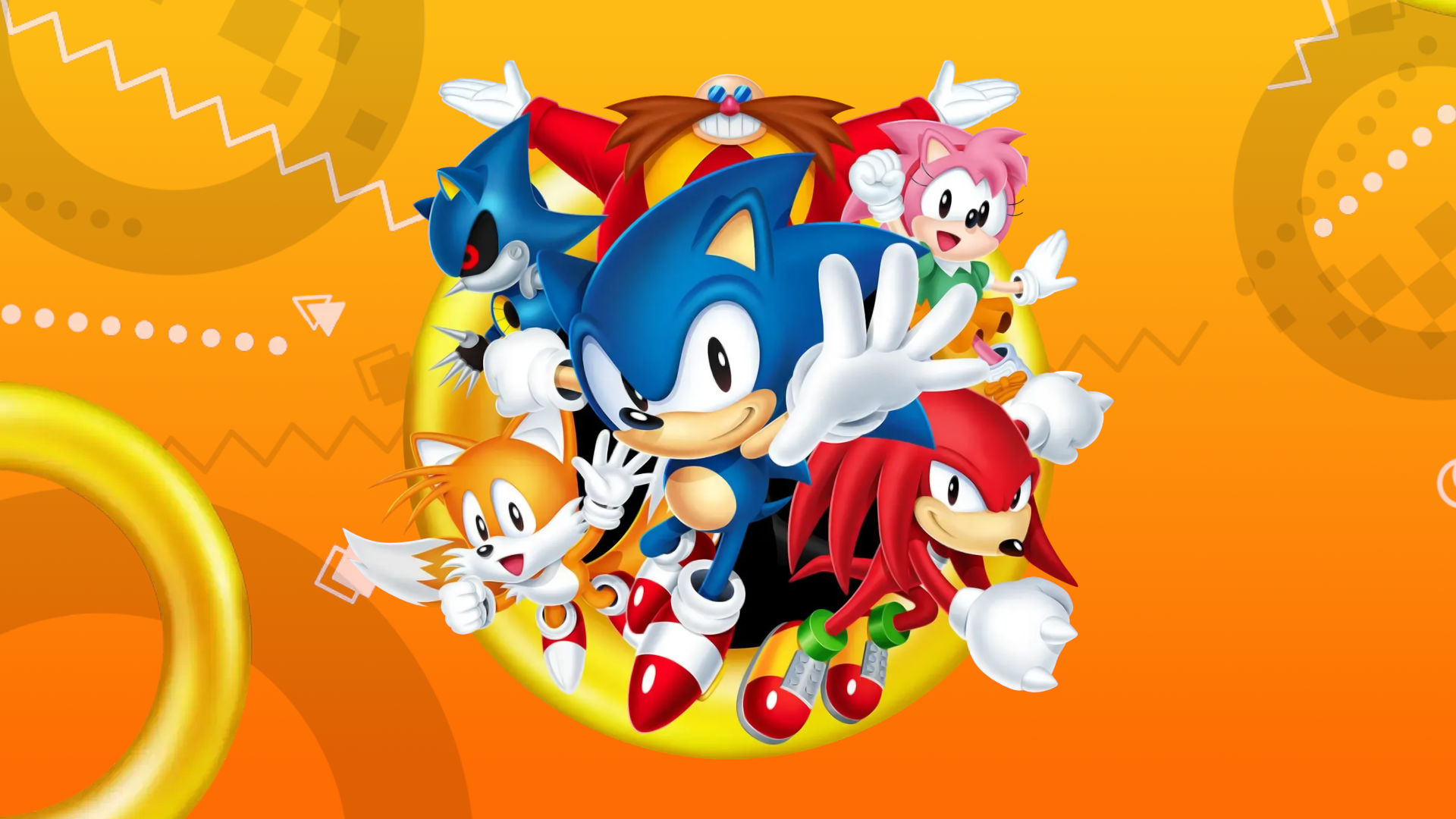General 1920x1080 Sonic Sonic 2 Sonic 3 sonic origins video game art video game characters Tails (character) Knuckles Amy Rose Dr. Robotnik Metal Sonic 1990s retro games