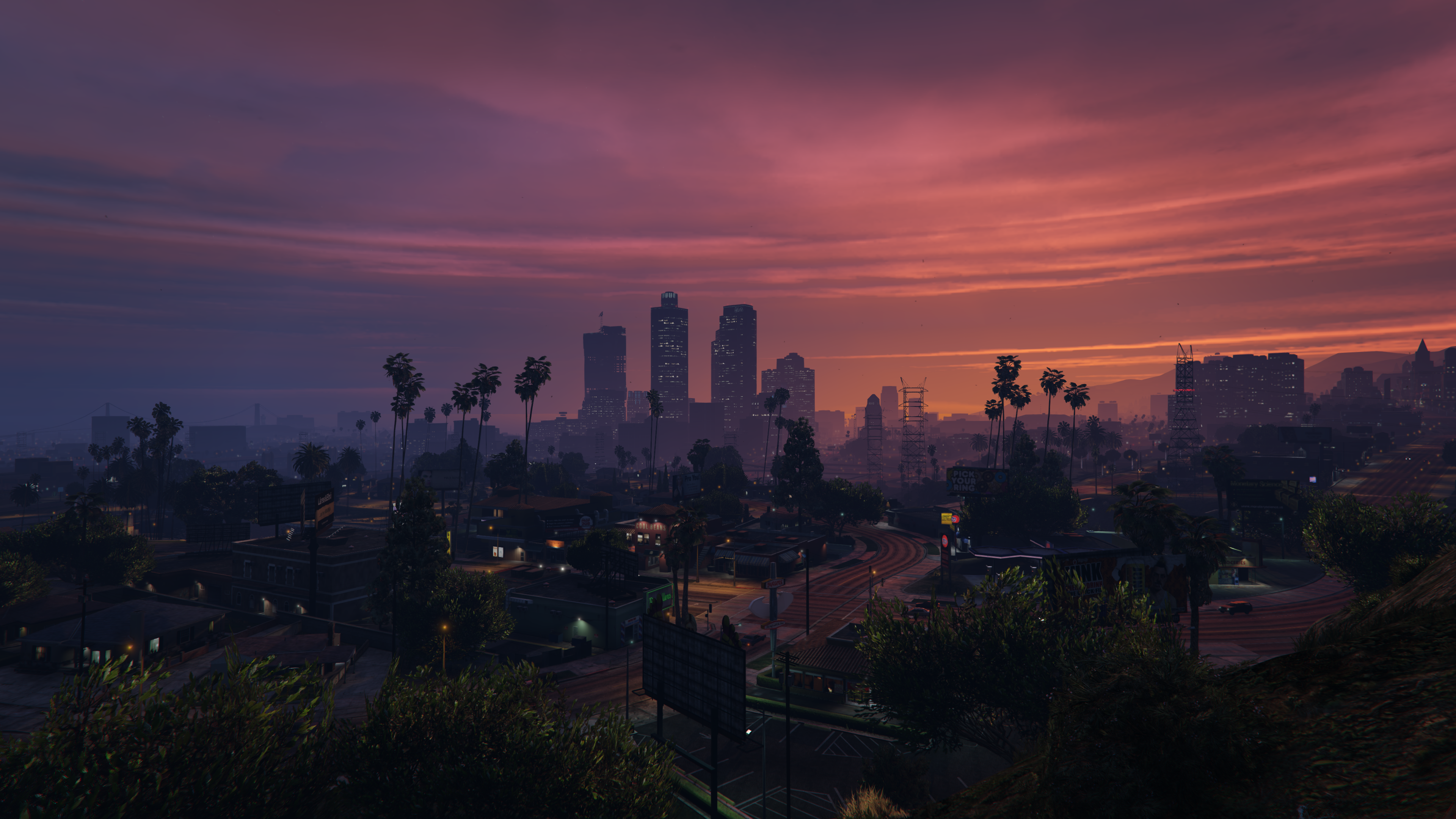 General 3840x2160 video game art Grand Theft Auto V cityscape screen shot Los Santos