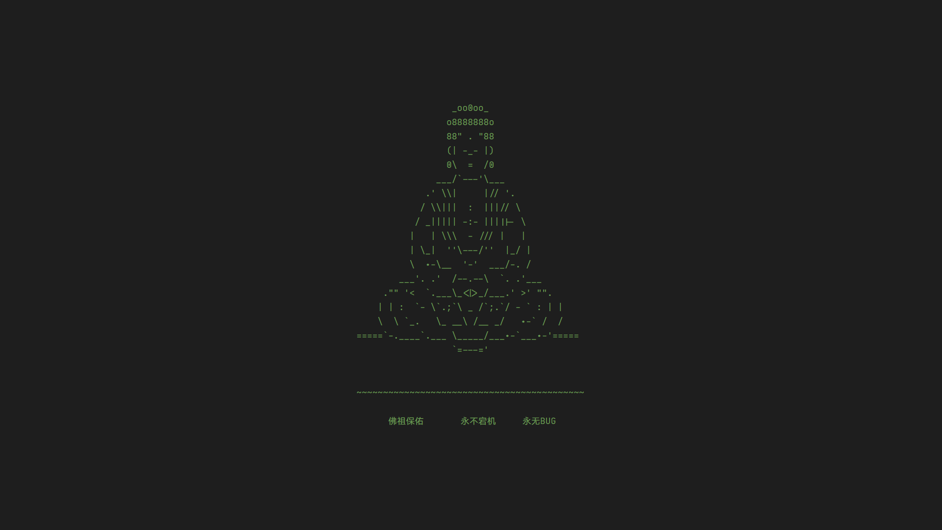 General 1920x1080 bug code Buddha ASCII art