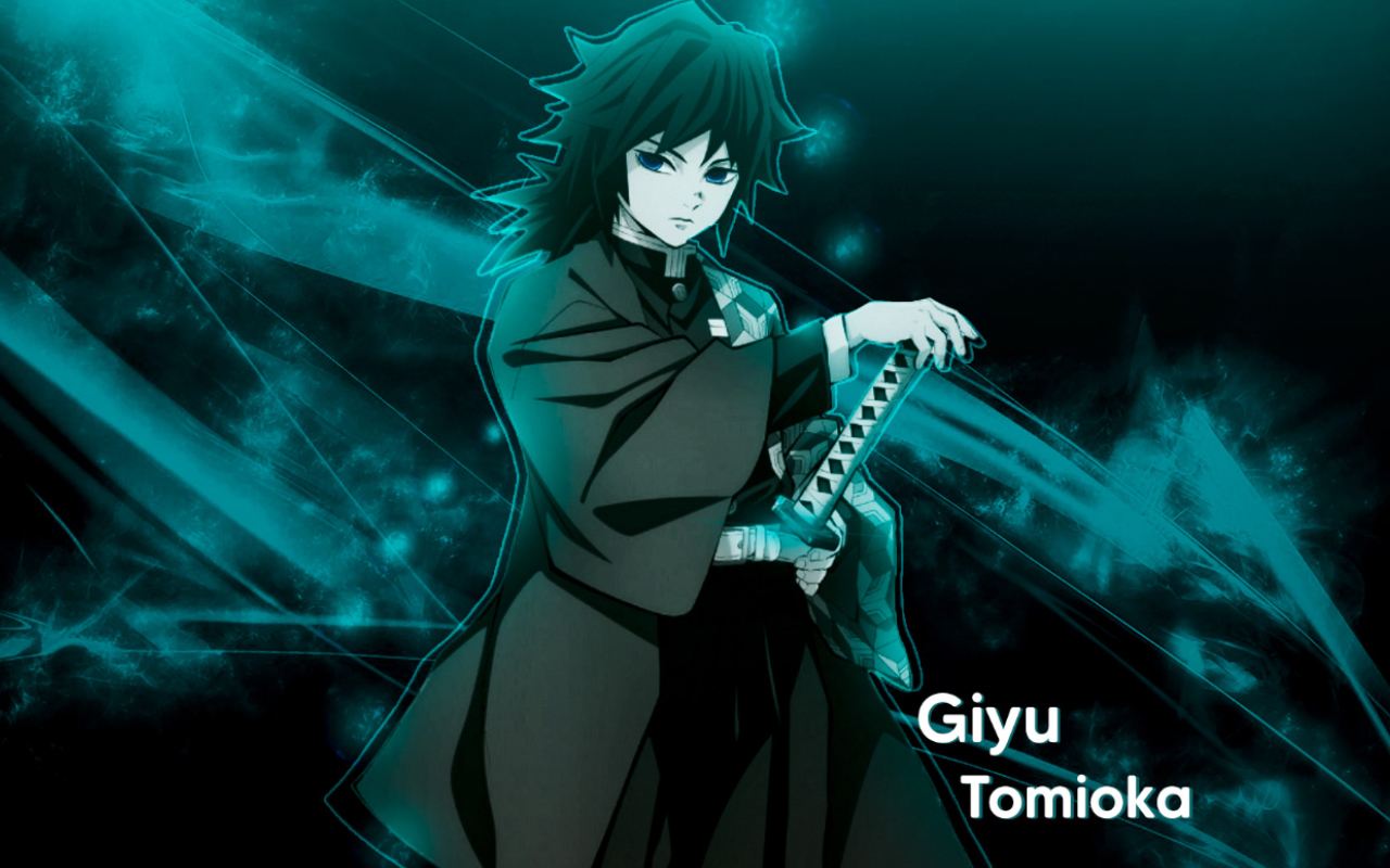 Anime 1280x800 Giyu Tomioka (Kimetsu no Yaiba) Kimetsu no Yaiba anime sword dark hair anime boys