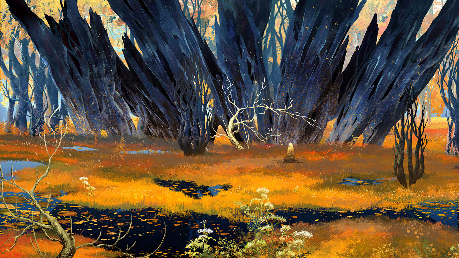 General 1500x844 watermother Jian digital art fantasy art forest trees amber fall swamp