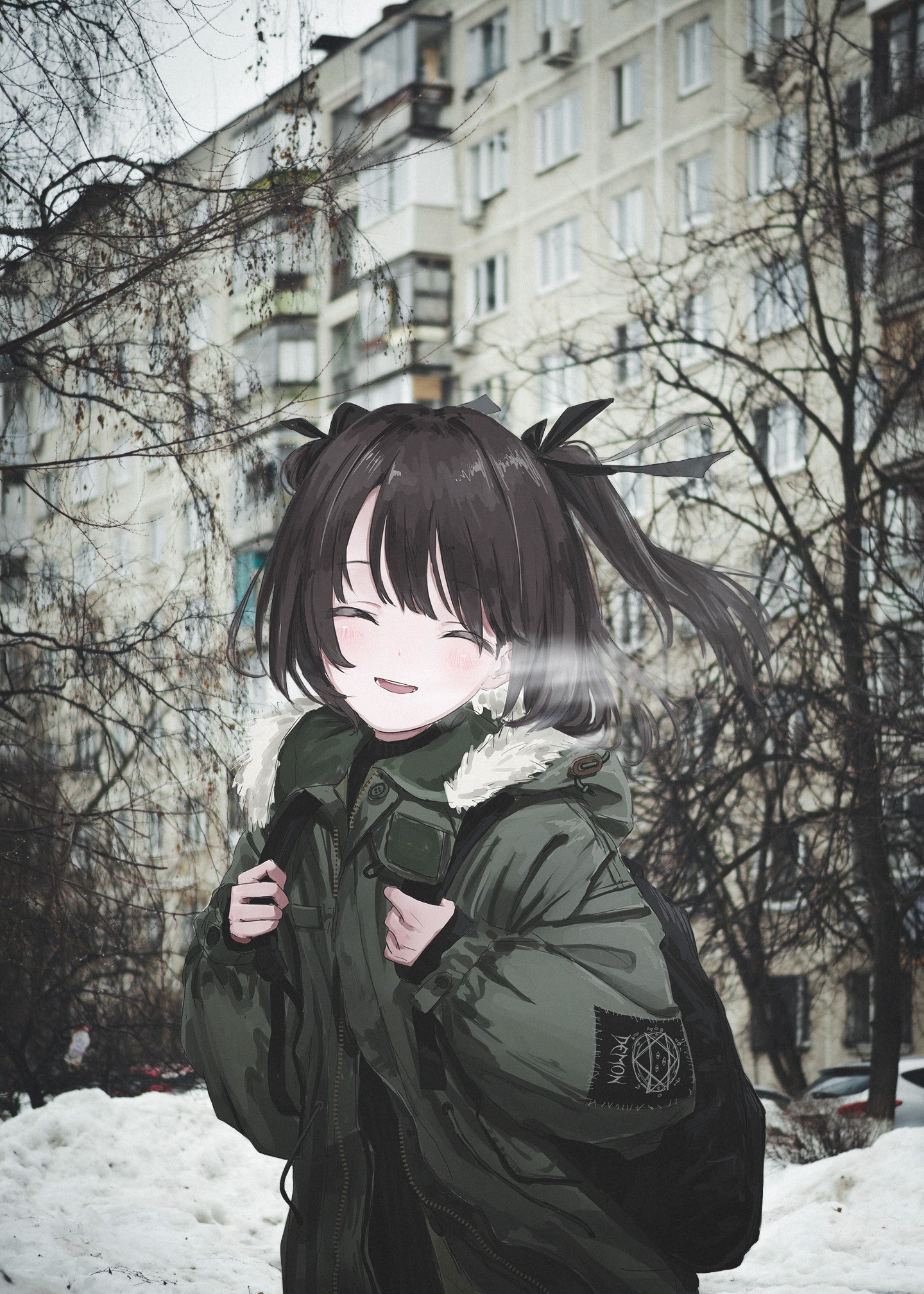 Anime 1440x2016 NadeGata anime girls winter Russia animeirl