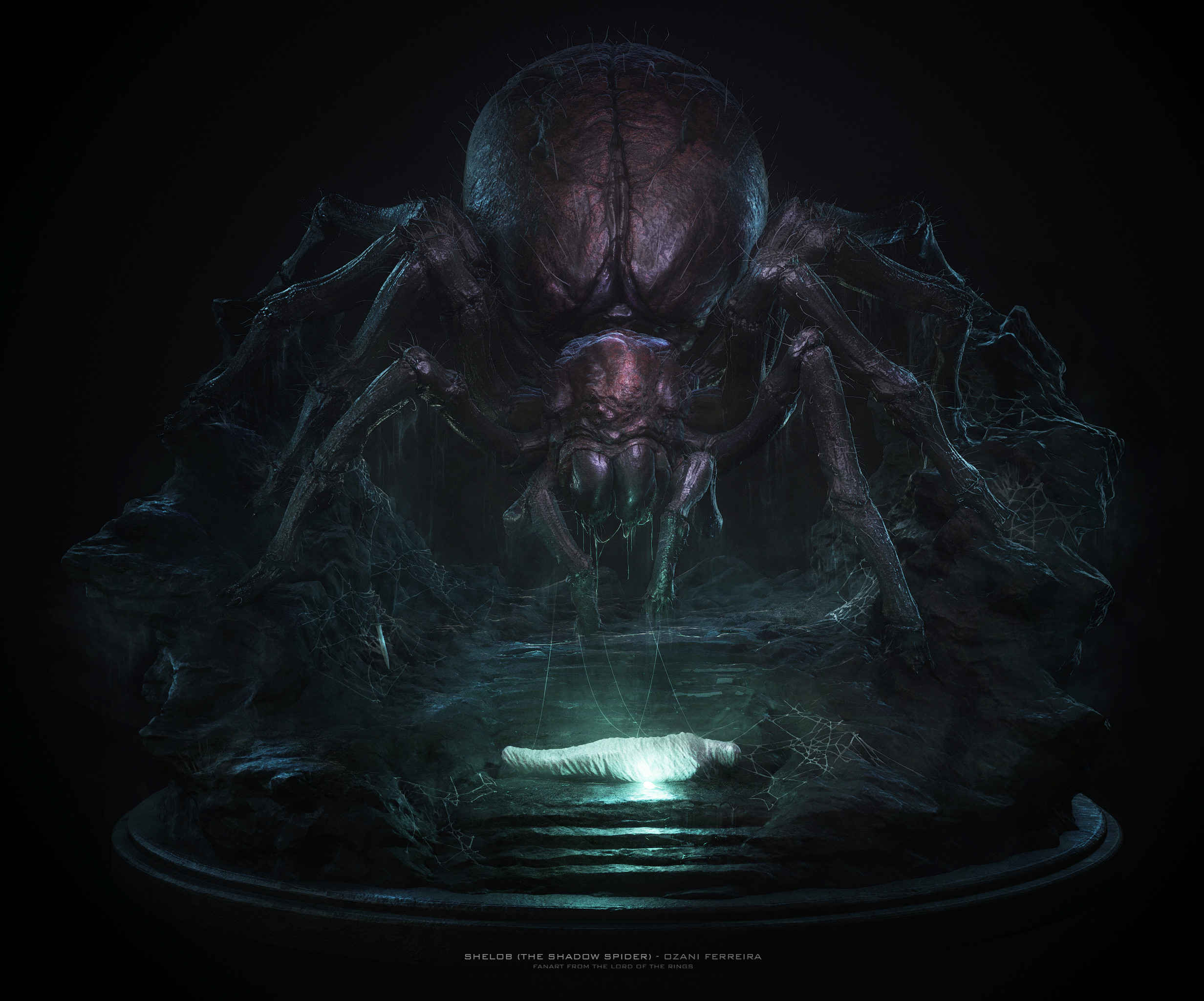 General 2464x2048 Middle-Earth CGI The Lord of the Rings digital art artwork fan art J. R. R. Tolkien Shelob spider Frodo Baggins Ozani Ferreira fictional character